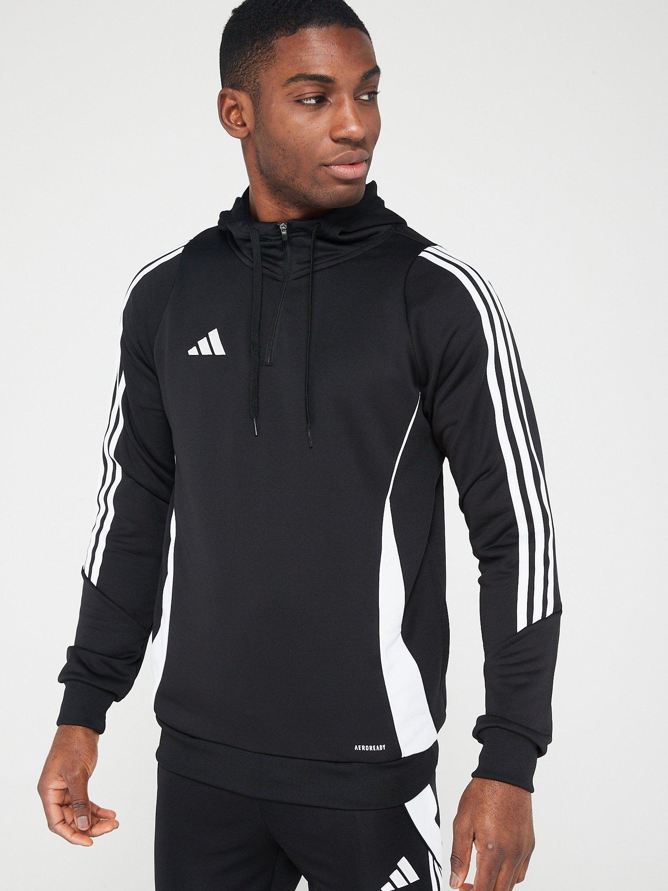 adidas Mens Tiro 24 Training Hoodie black white Very