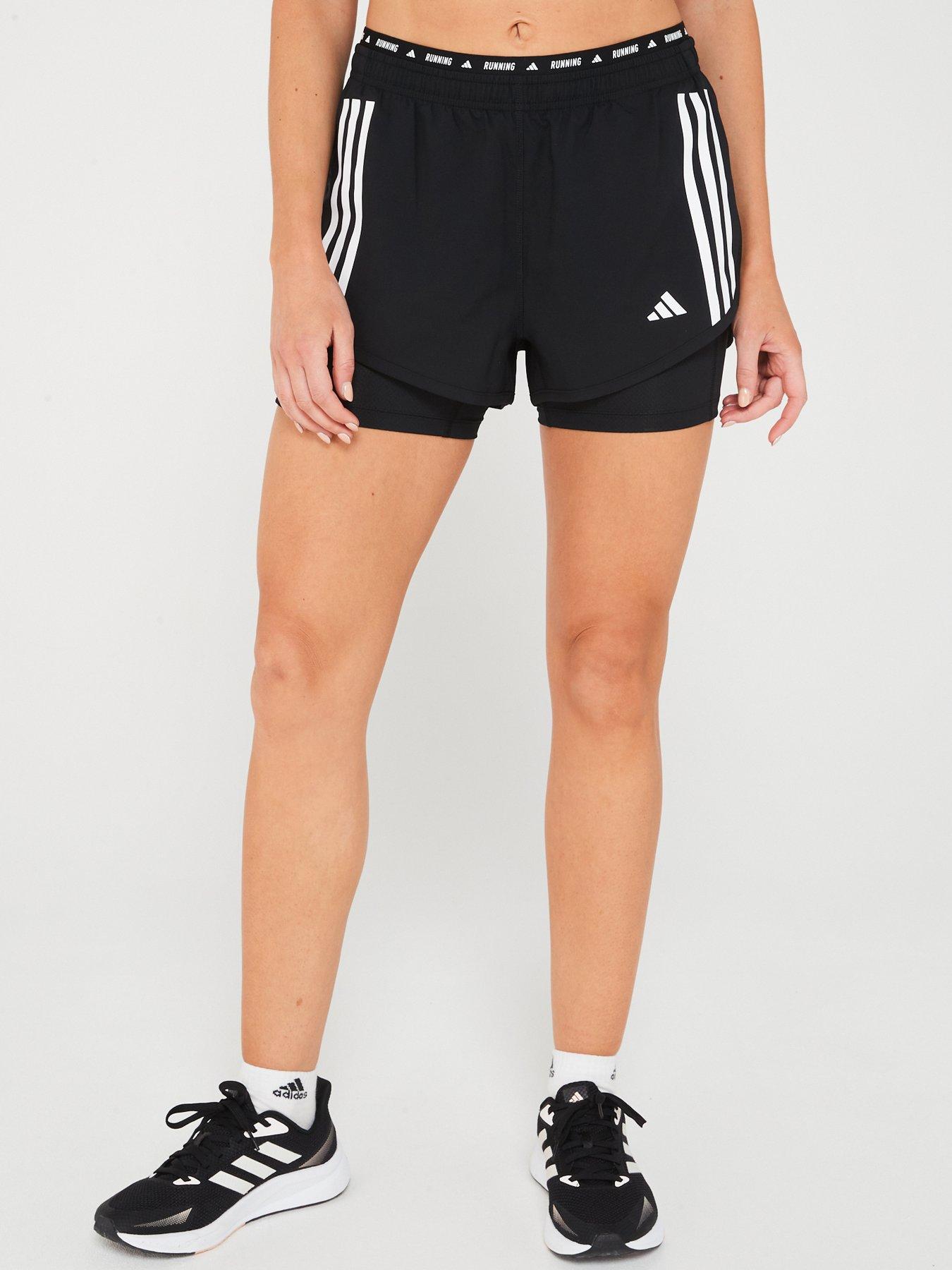 undefined Women's Running Own The Run 3 Stripes 2-In-1 Shorts - Black