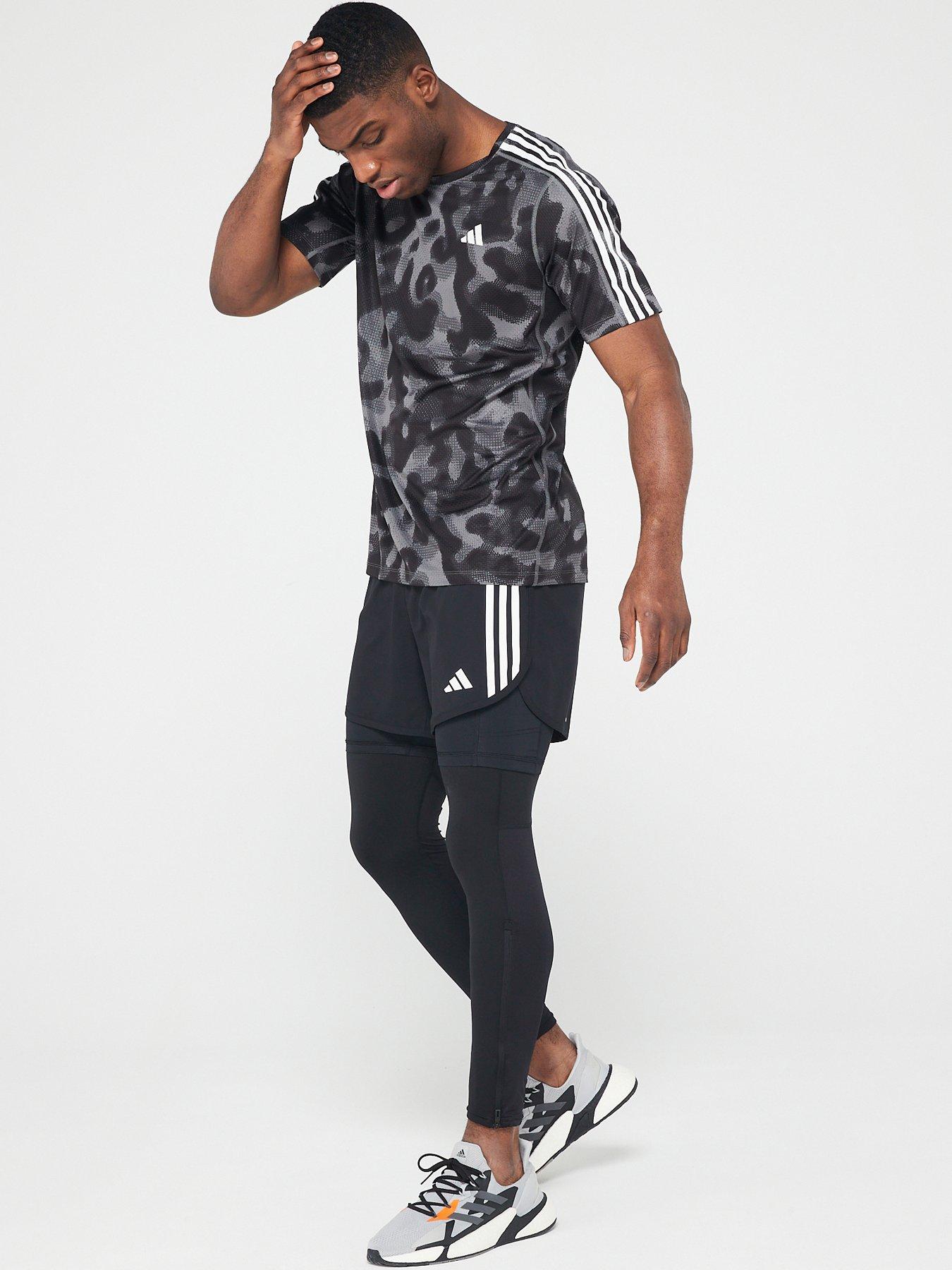 adidas Men's Running Own The Run 3 Stripe 2-in-1 Shorts - Black