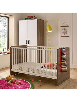 Product photograph of Cuddleco Enzo Cot Bed - Oak And White from very.co.uk