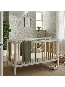 Product photograph of Cuddleco Nola Cot Bed - White Natural from very.co.uk