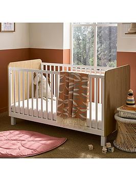 Product photograph of Cuddleco Rafi Cot Bed - Oak And White from very.co.uk