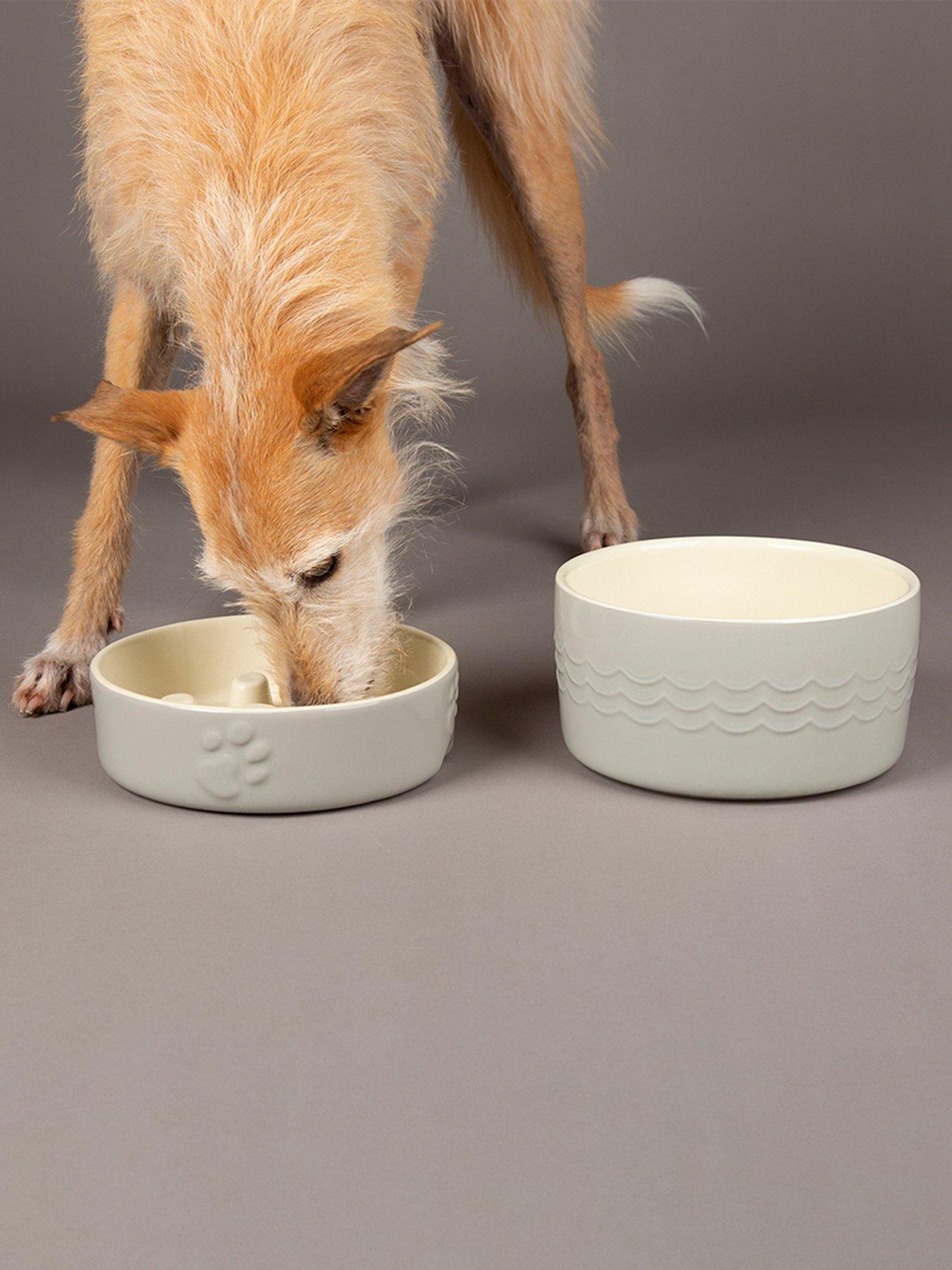 Scruffs Icon Slow Feeder  &  Drink Bowl Set - Light Grey (20cm)