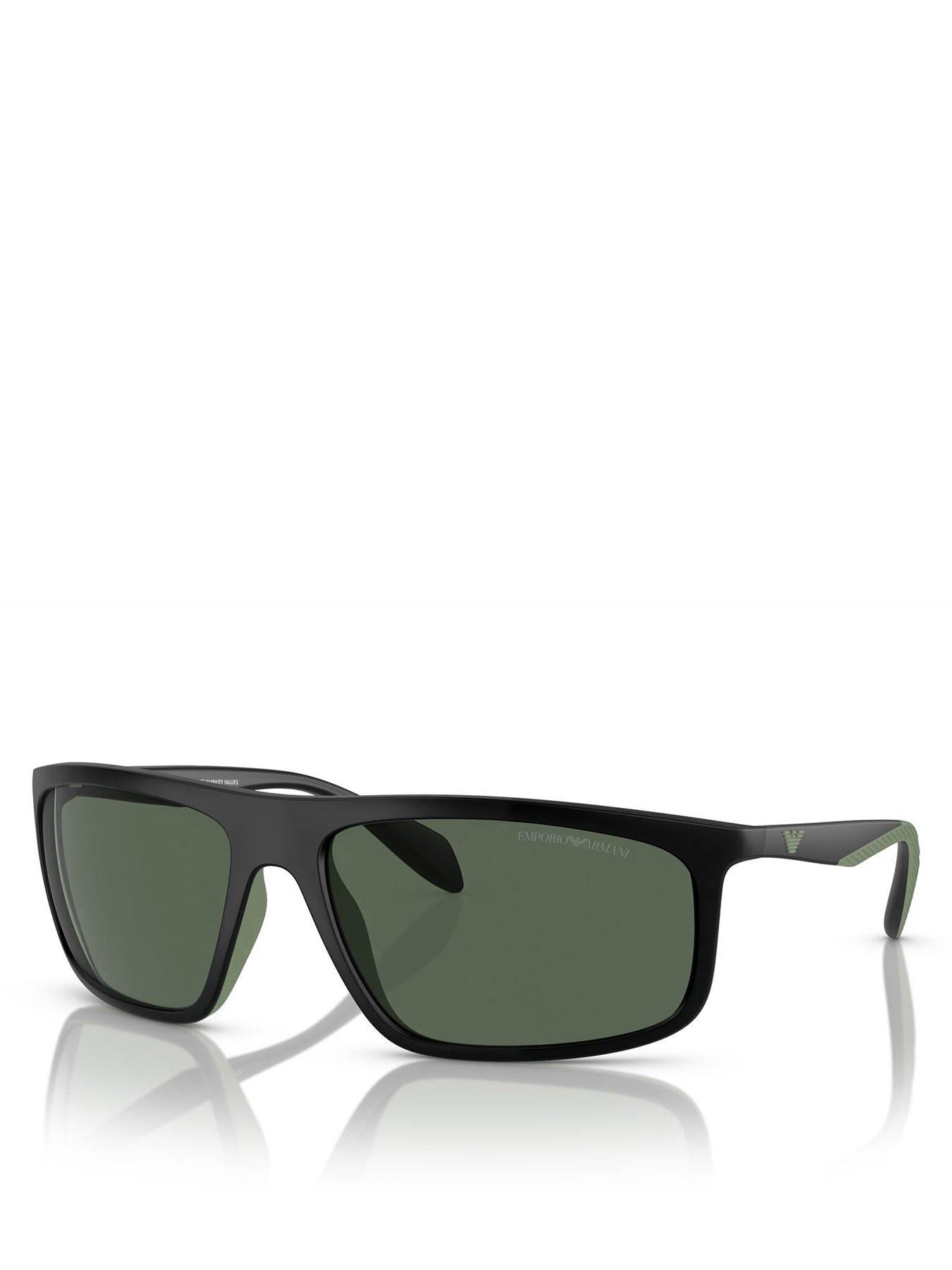 undefined 0EA4212U Rectangle Sunglasses - Black