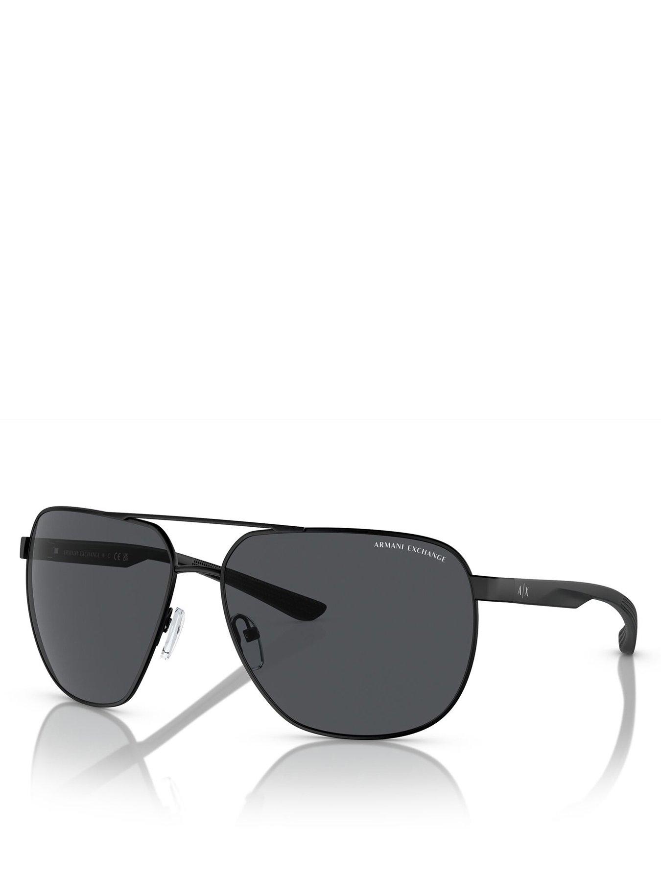Armani Exchange 0AX2047S Aviator Sunglasses - Black
