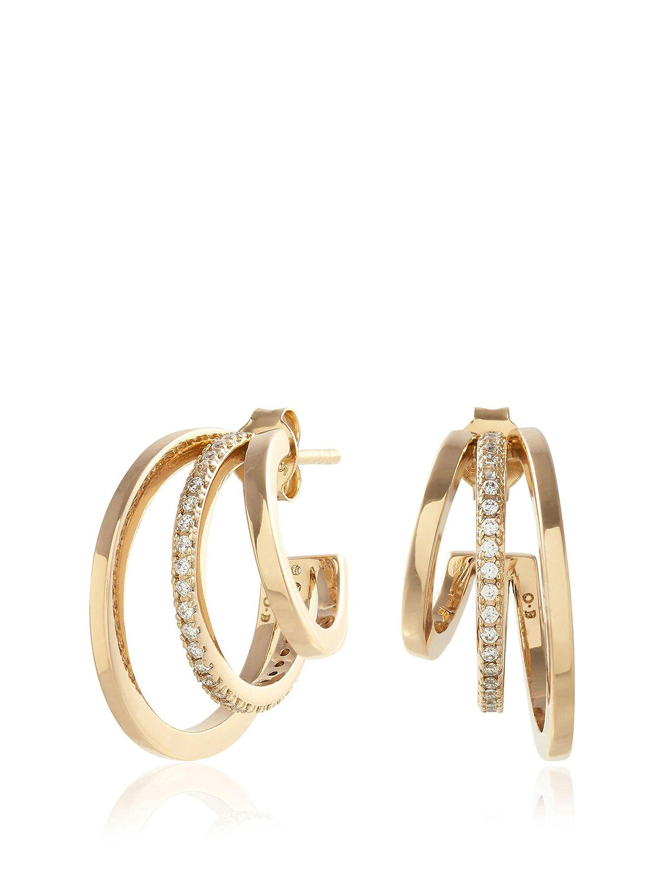 Product photograph of Olivia Burton Classic Multi Loop Hoops Gold from very.co.uk