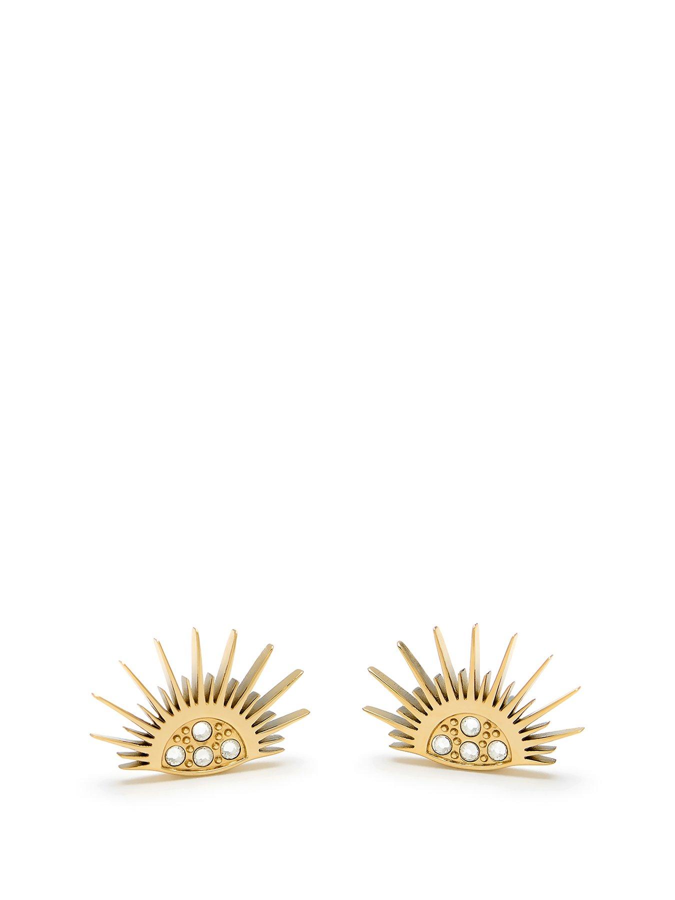 Product photograph of Olivia Burton Gold Ip Sun Stud Earrings from very.co.uk