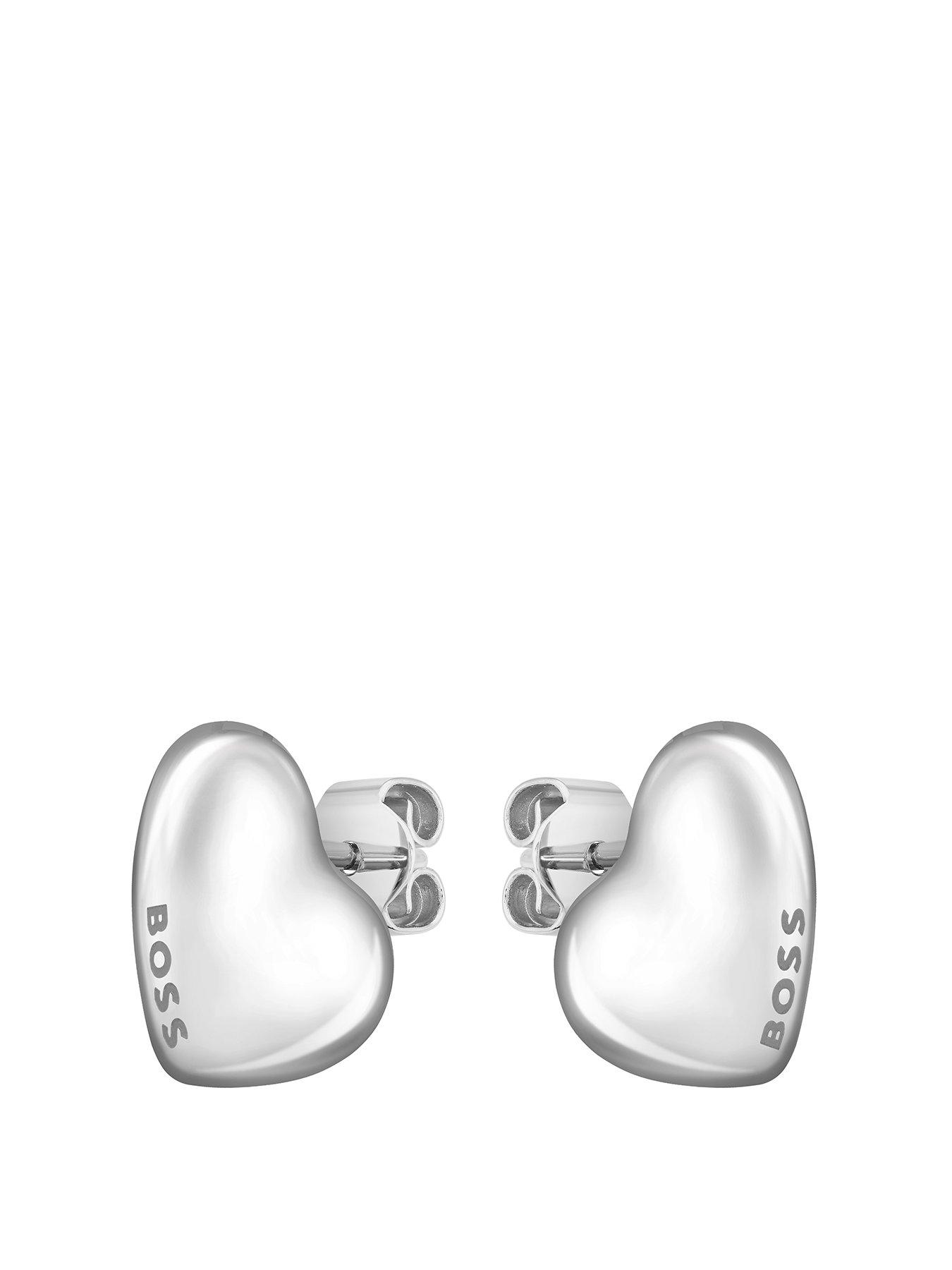 Image 1 of 3 of BOSS Ladies Honey Stainless Steel Heart Earrings
