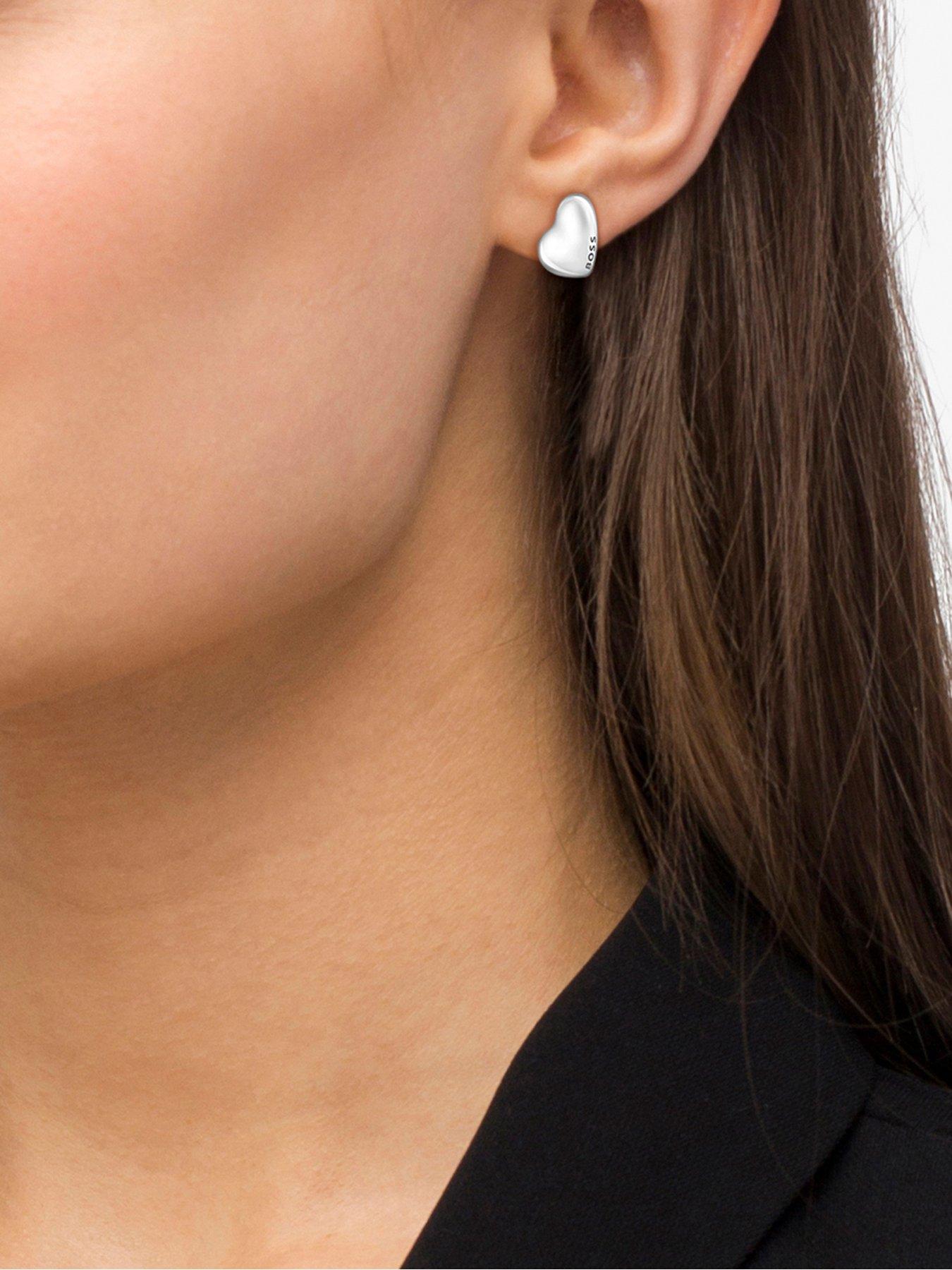Image 3 of 3 of BOSS Ladies Honey Stainless Steel Heart Earrings