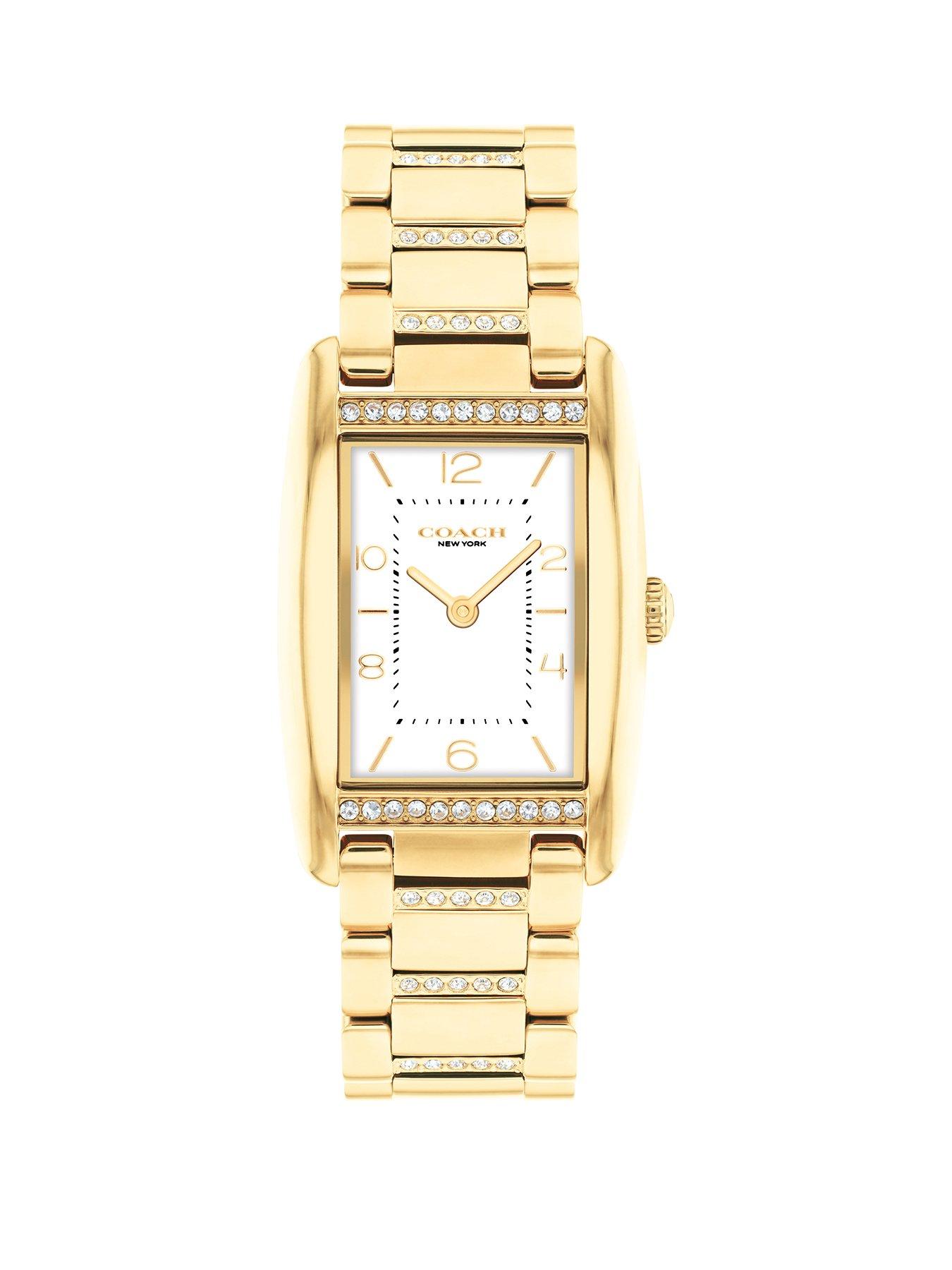 Product photograph of Coach Ladies Reese Gold Ip Bracelet Watch from very.co.uk