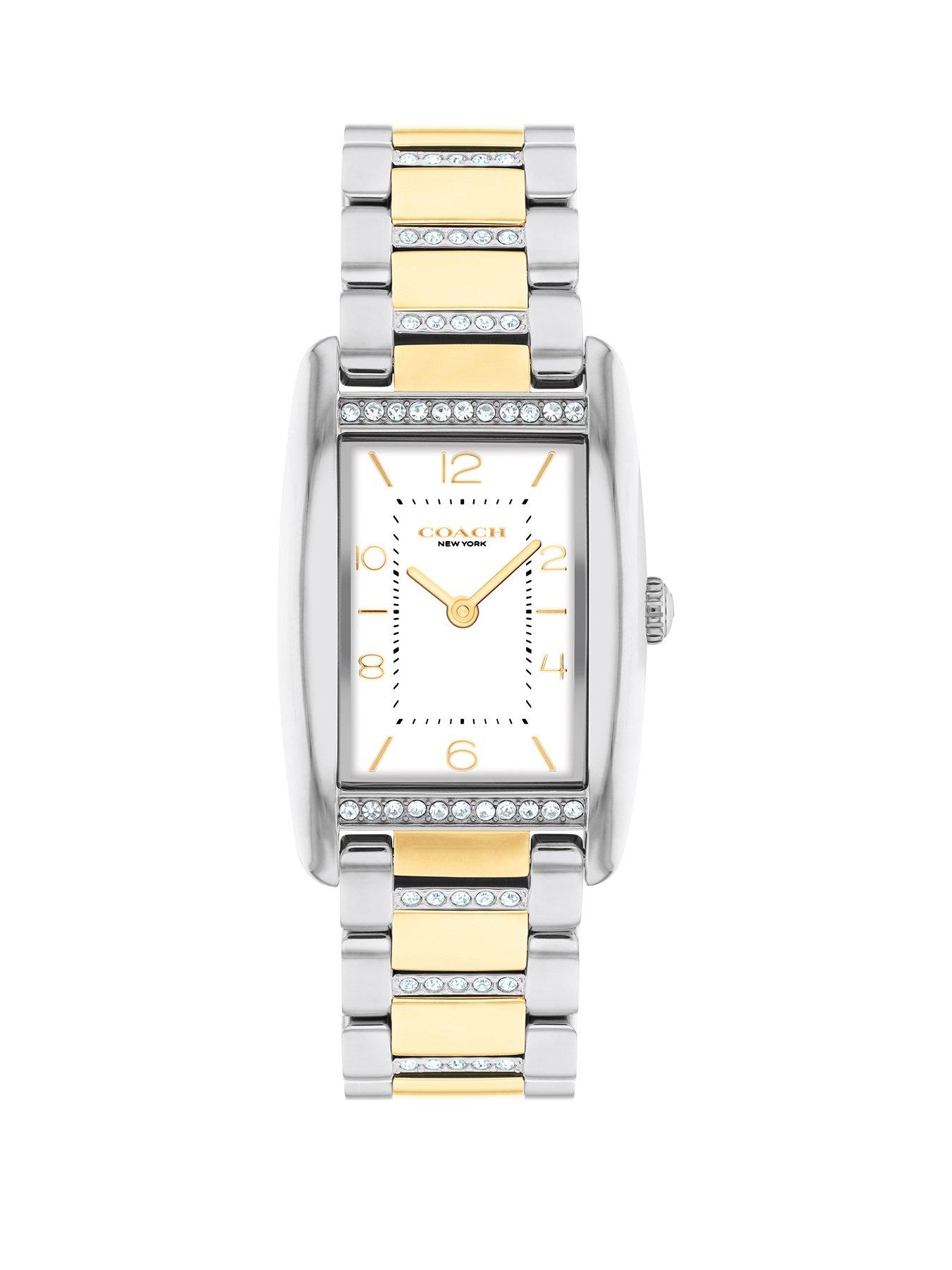Product photograph of Coach Ladies Reese Stainless Steel And Gold Ip Bracelet Watch from very.co.uk