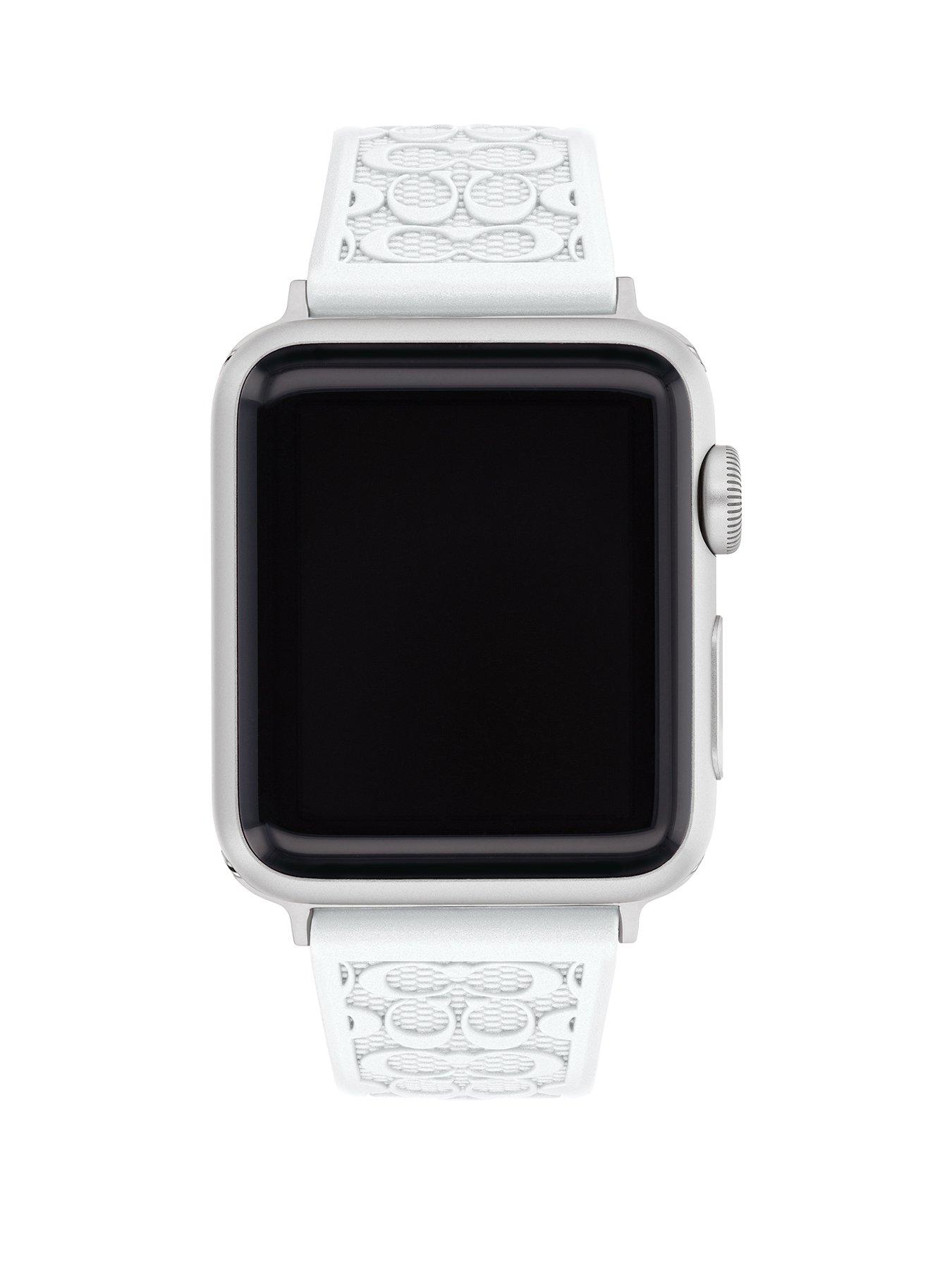 Product photograph of Coach Ladies Pearl Apple Watch Strap from very.co.uk