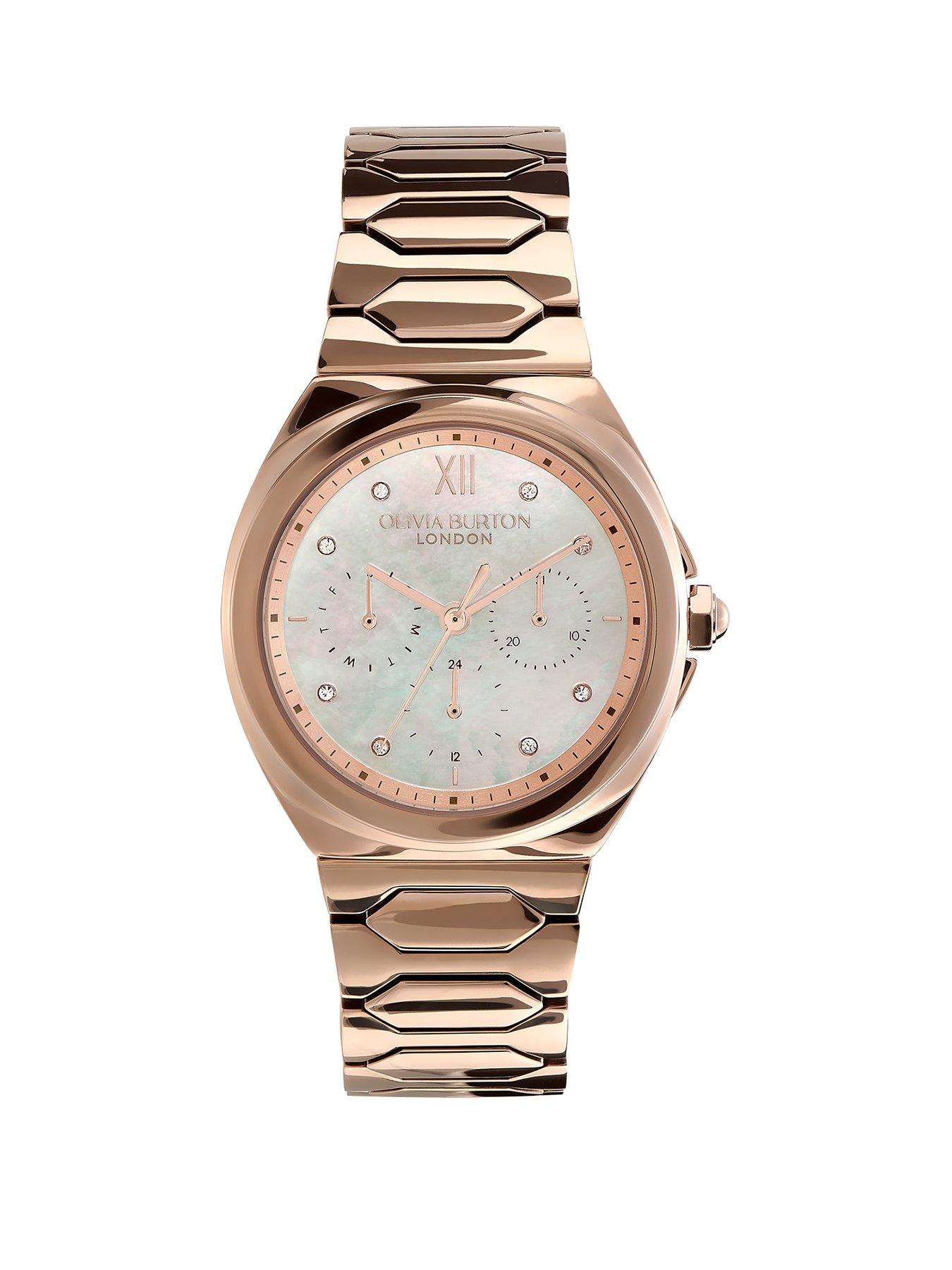 Product photograph of Olivia Burton 36mm Rose Gold Ip Multifunction Mop Bracelet Watch from very.co.uk