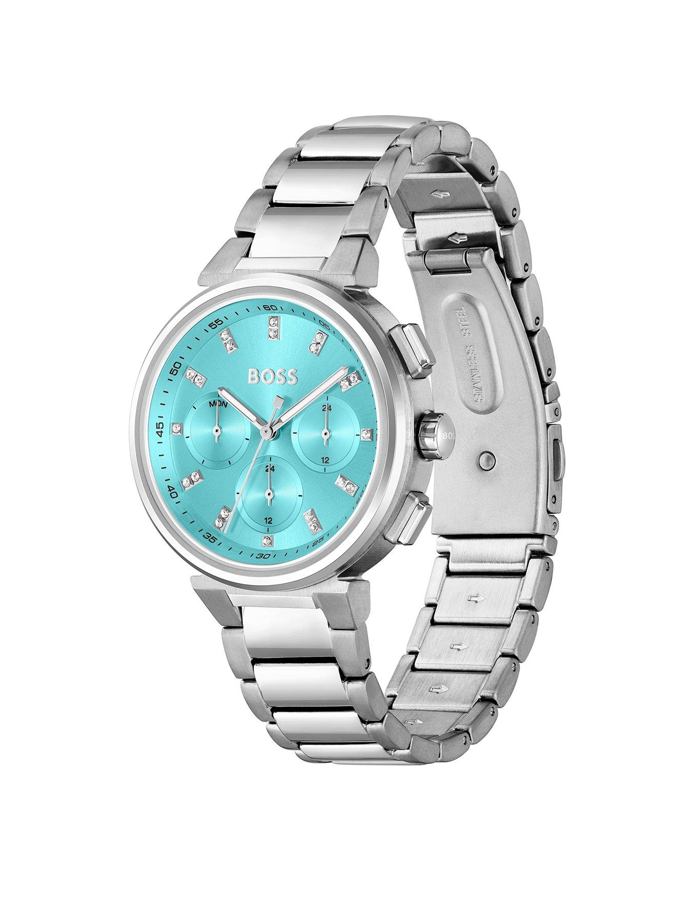 Image 2 of 6 of BOSS Ladies One Stainless Steel Watch with Bright Turquoise Dial