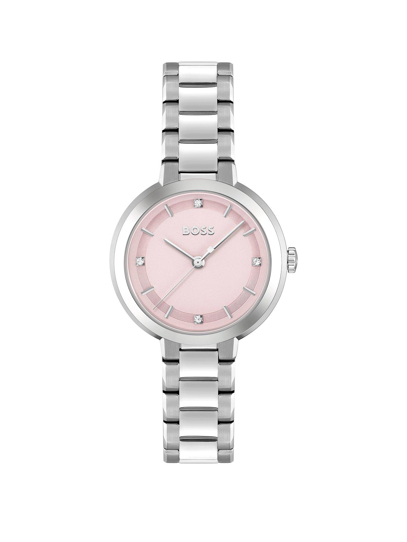 Product photograph of Boss Ladies Boss Sena Stainless Steel Bracelet Watch from very.co.uk