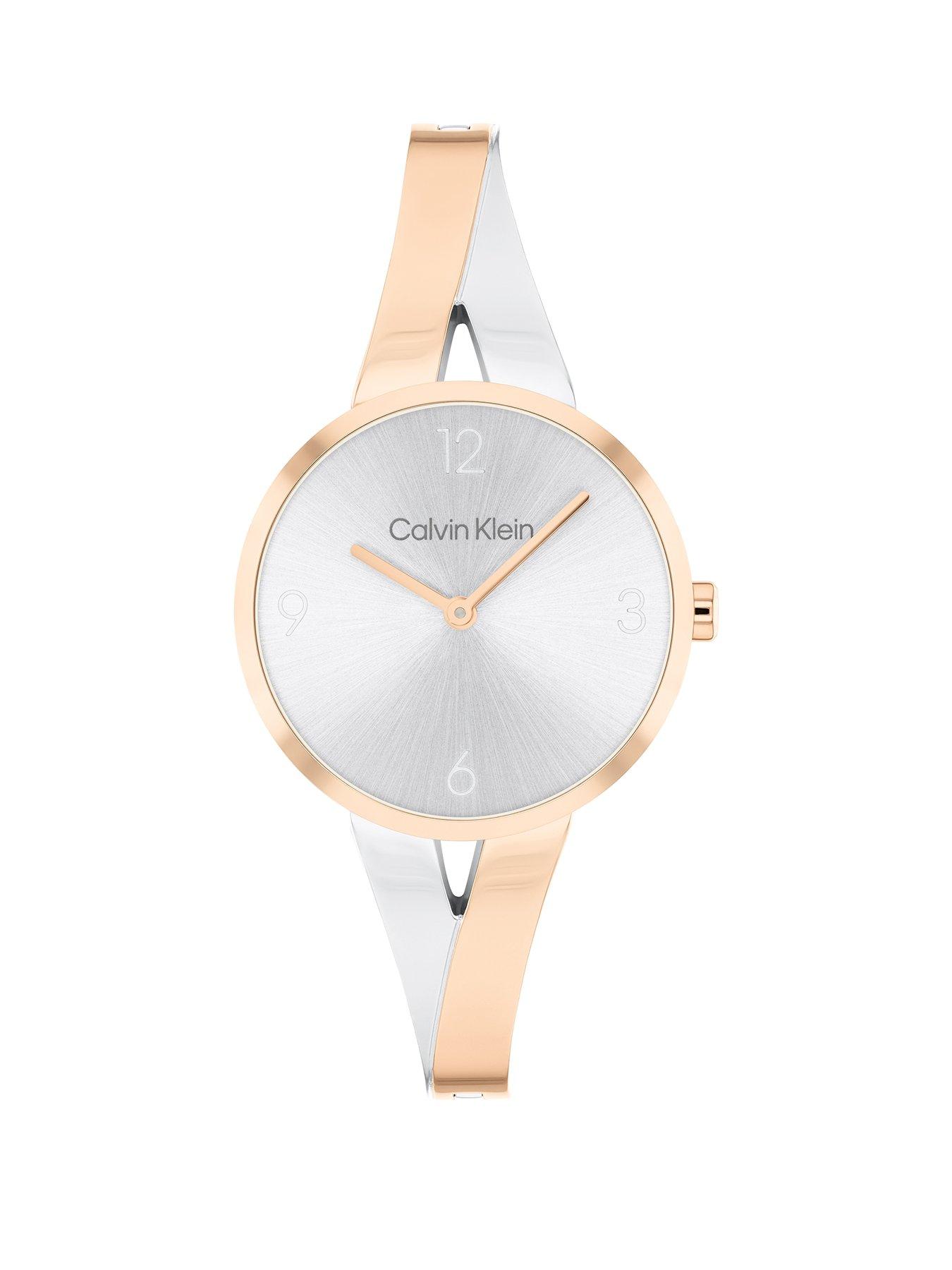Calvin Klein Women's Calvin Klein two-tone stainless steel and gold plated bangle watch