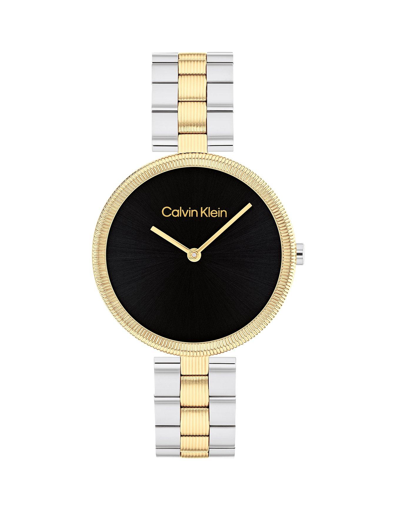 Product photograph of Calvin Klein Women S Calvin Klein Two Tone Stainless Steel And Gold Plate Bracelet Watch from very.co.uk