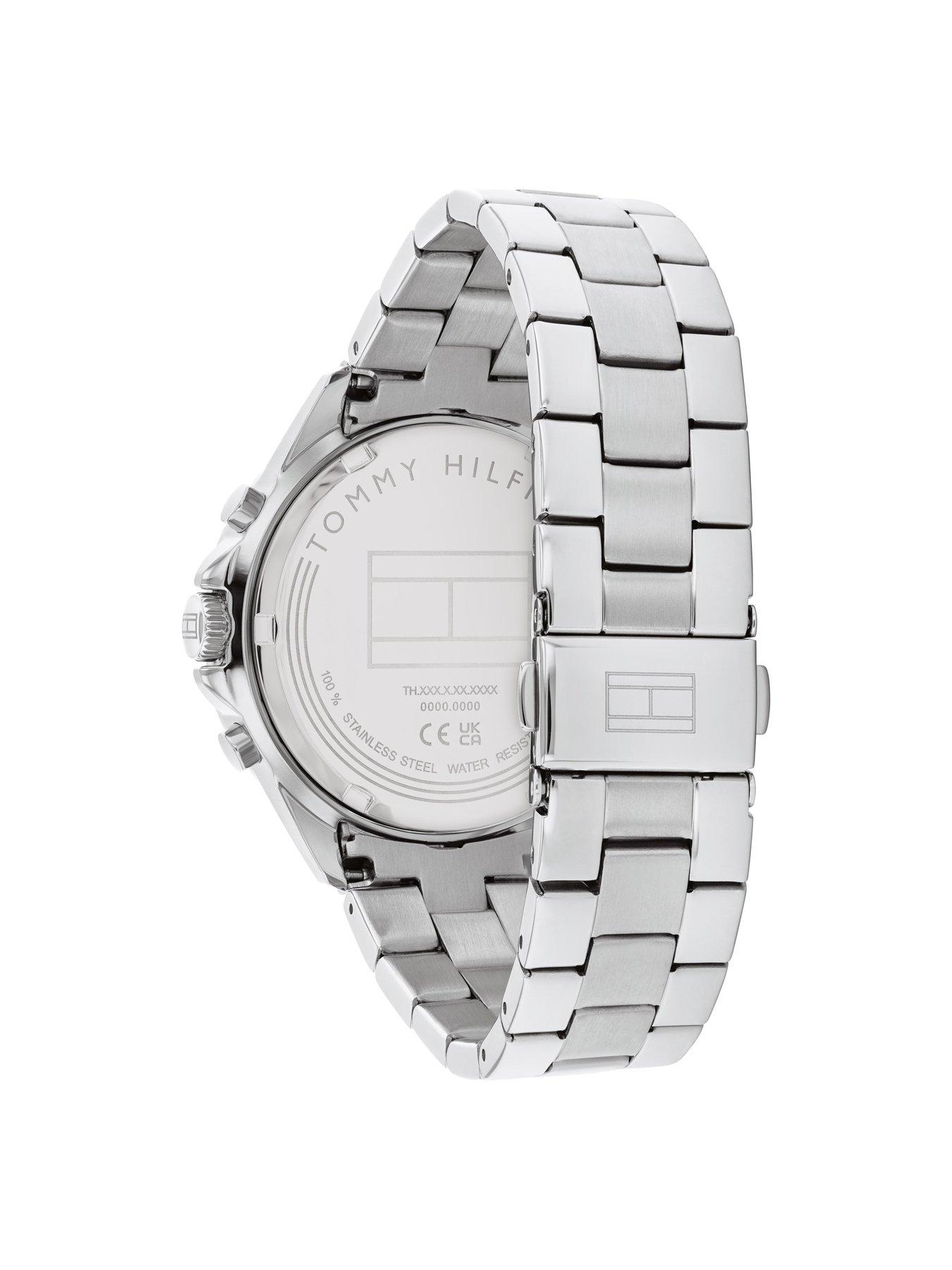 Image 3 of 6 of Tommy Hilfiger women's stainless steel watch with a white ceramic bezel