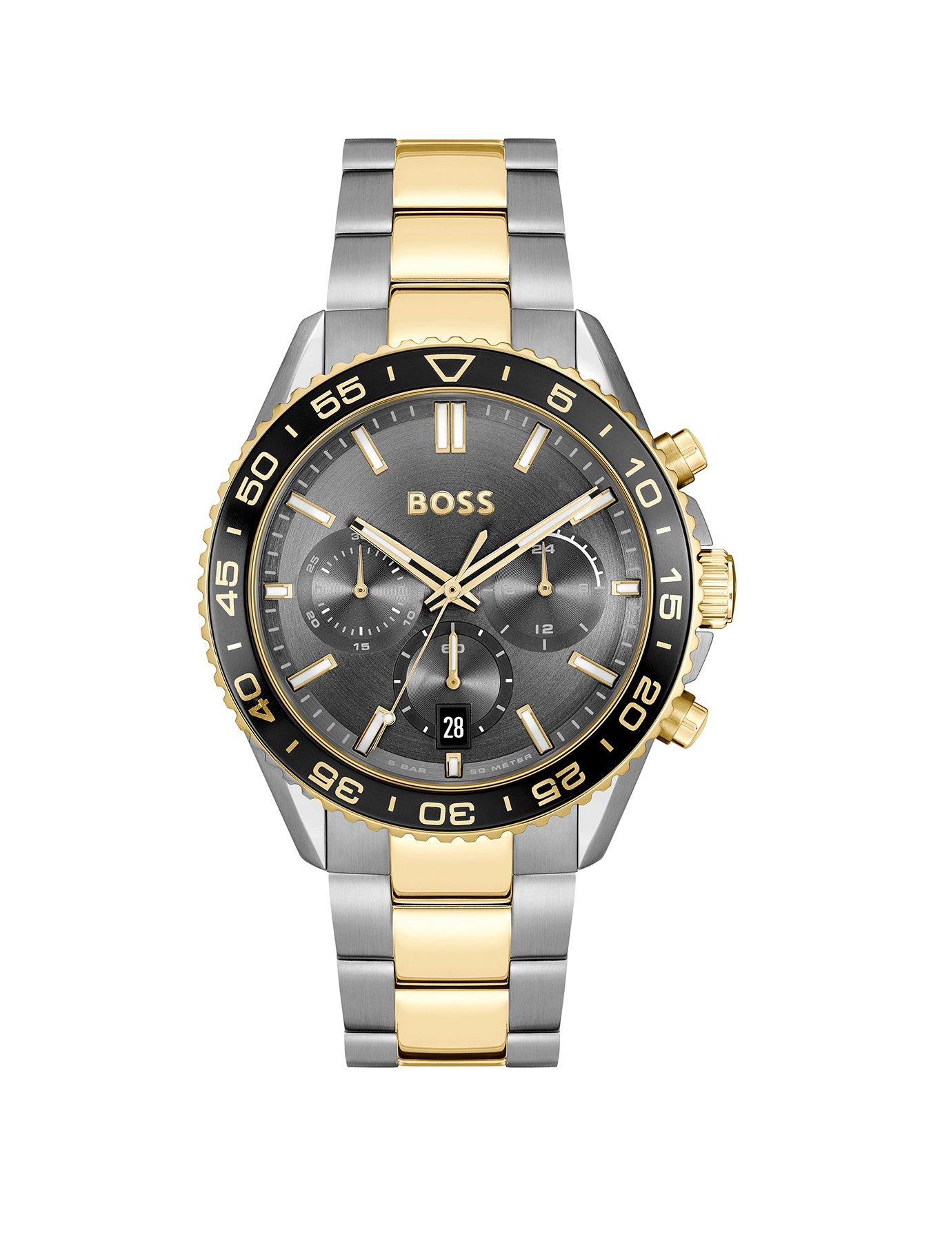 Product photograph of Boss Gents Boss Runner Chronograph Bi Colour Bracelet Watch from very.co.uk