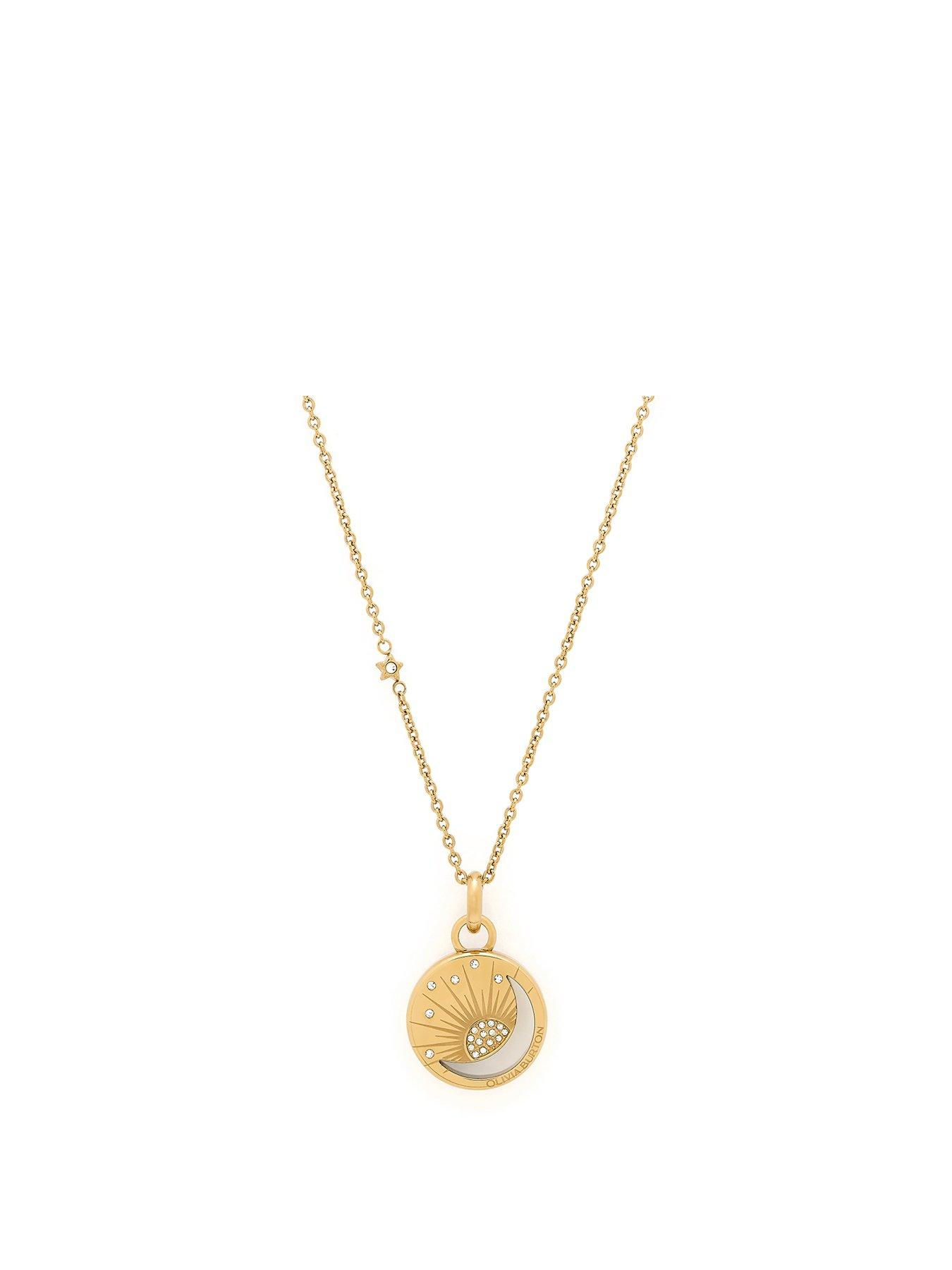 Product photograph of Olivia Burton Gold Ip Sun And Moon Disc Necklace from very.co.uk