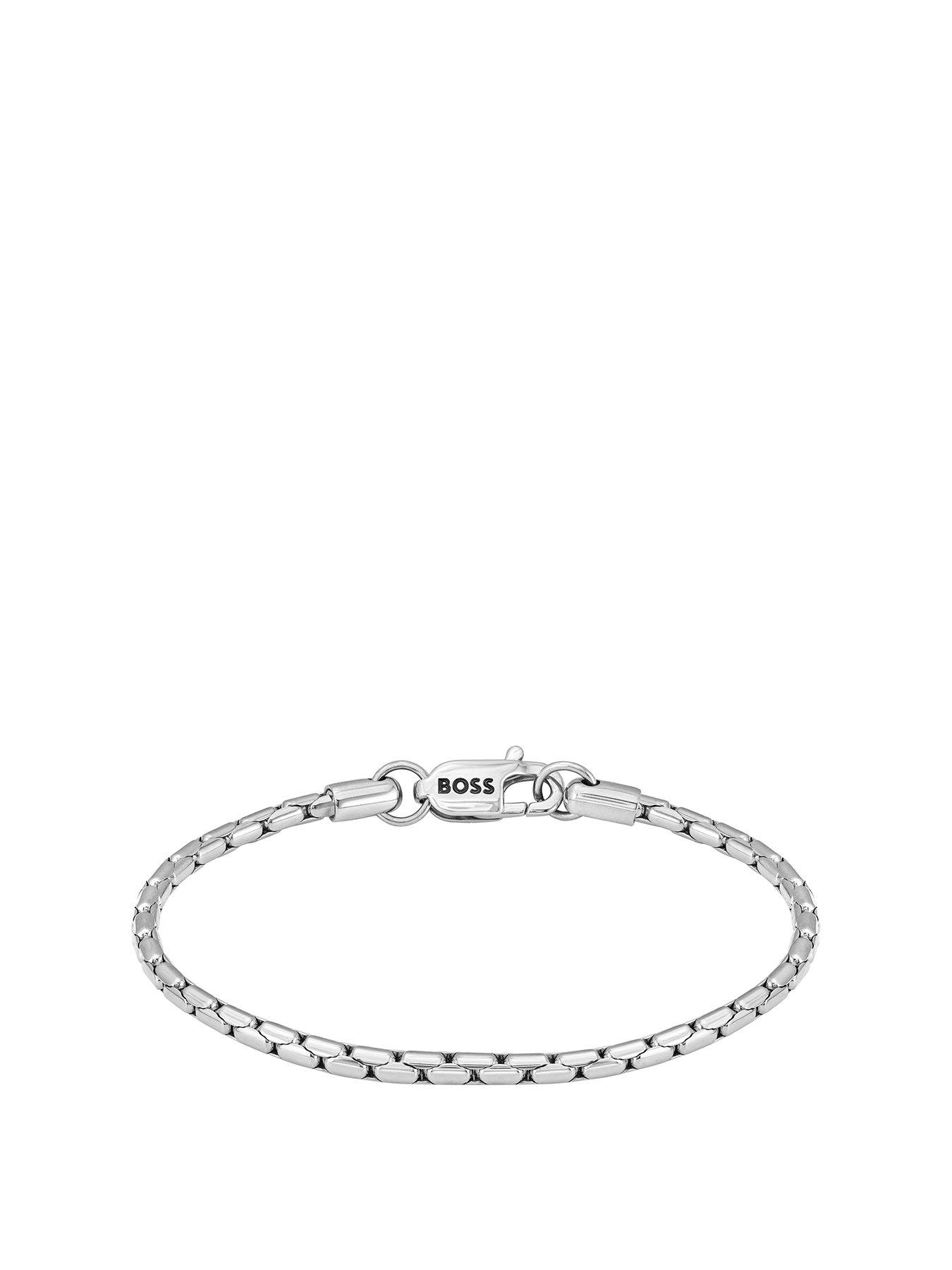 Product photograph of Boss Gents Evan Stainless Steel Bracelet from very.co.uk