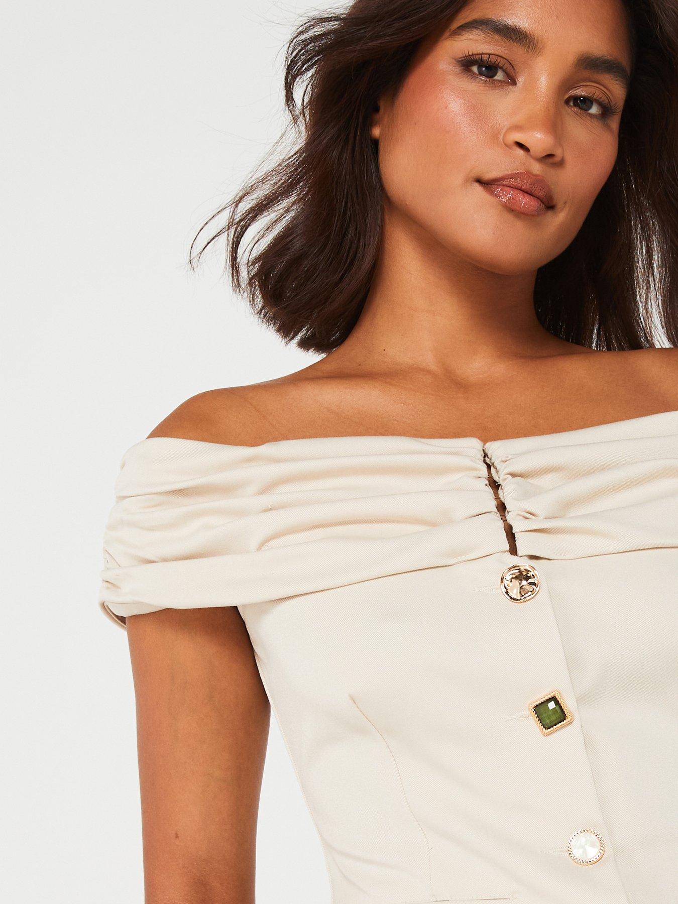 Bardot ruched top sale