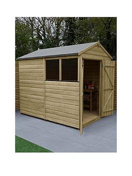 Product photograph of Forest Beckwood 6x8 Apex Shed Double Door - 2 Windows from very.co.uk
