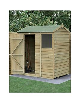 Product photograph of Forest 6x4 Reverse Apex Shed - 1 Window from very.co.uk