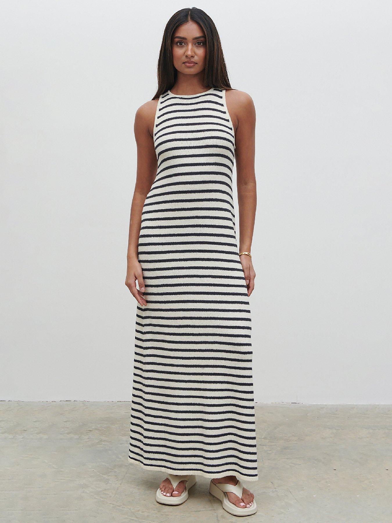 pretty-lavish-ocean-stripe-knitted-midaxi-dress-cream