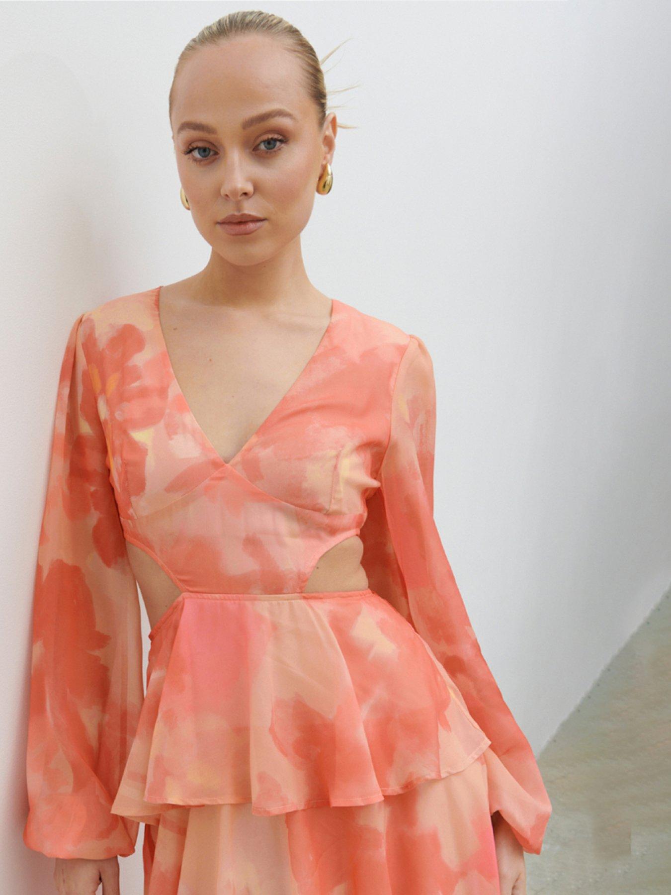 Pretty Lavish Ashton Cut Out Maxi Dress Pink