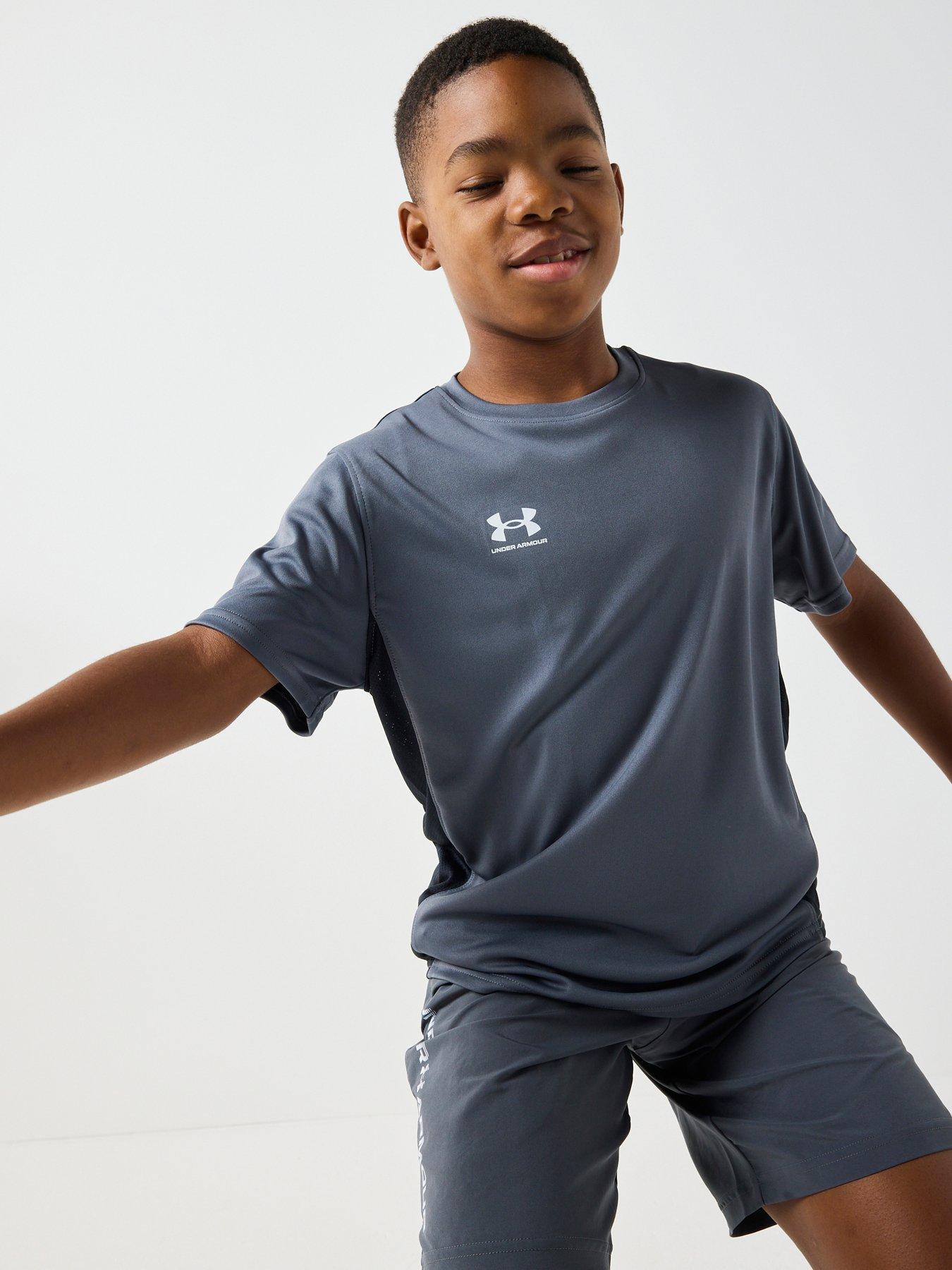 UNDER ARMOUR Boys Challenger Train T-shirt -grey