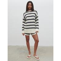 Vvbbn Pretty Lavish Dakota Stripe Knit Co-Ord Jumper - Cream | Very