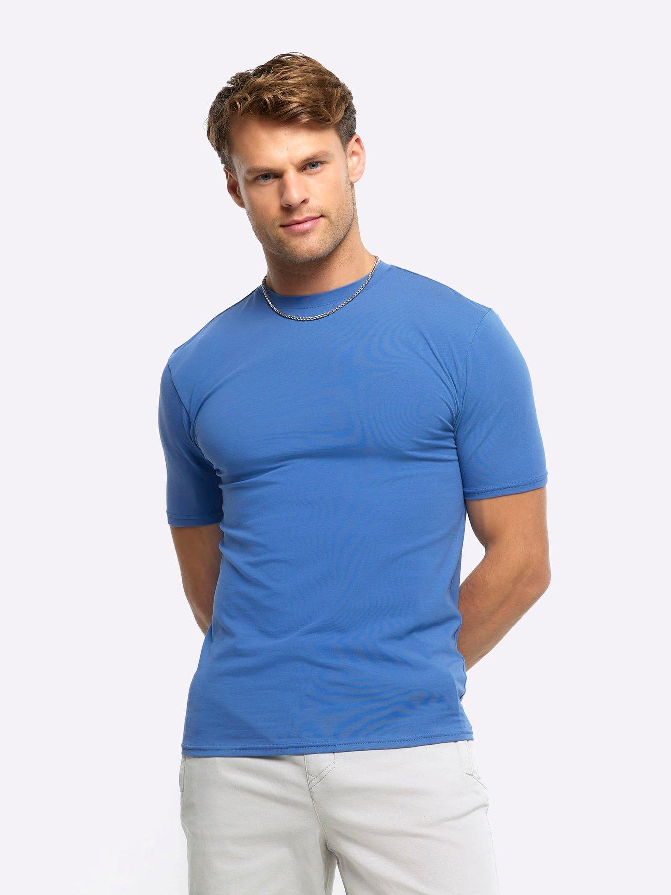 River island white store muscle fit shirt