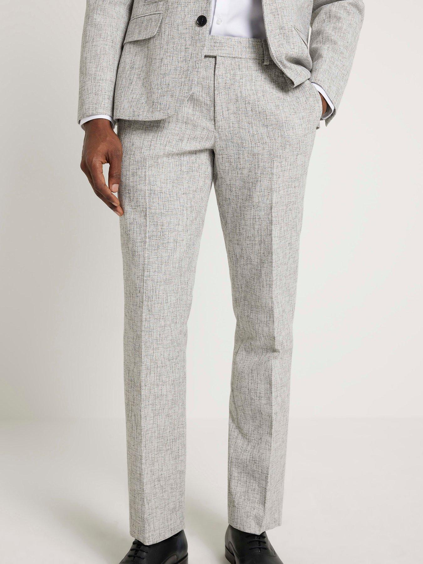 undefined Textured Suit Trousers - Grey
