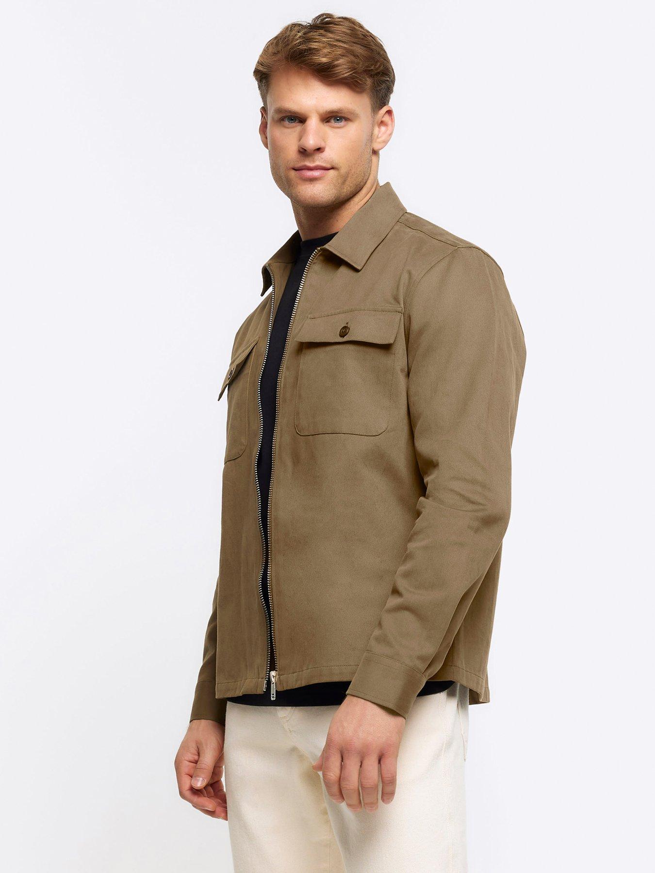 River Island Long Sleeve Popper Front Overshirt | very.co.uk