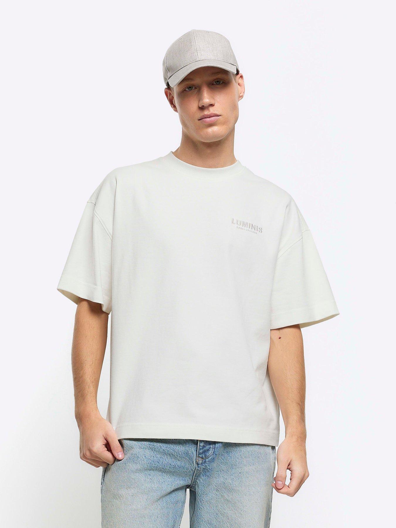 River Island Short Sleeve Regular Fit Luminis Heavy T-shirt | very.co.uk