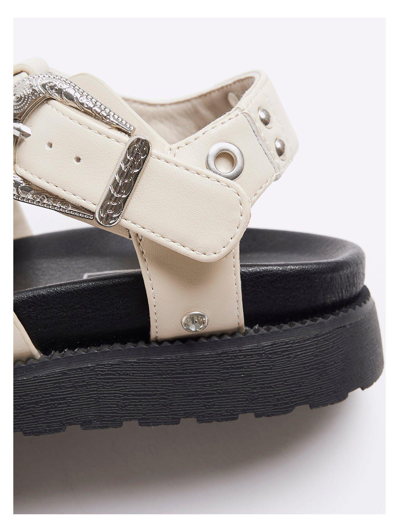 River Island Girls Studded Gladiator Sandals Cream Very