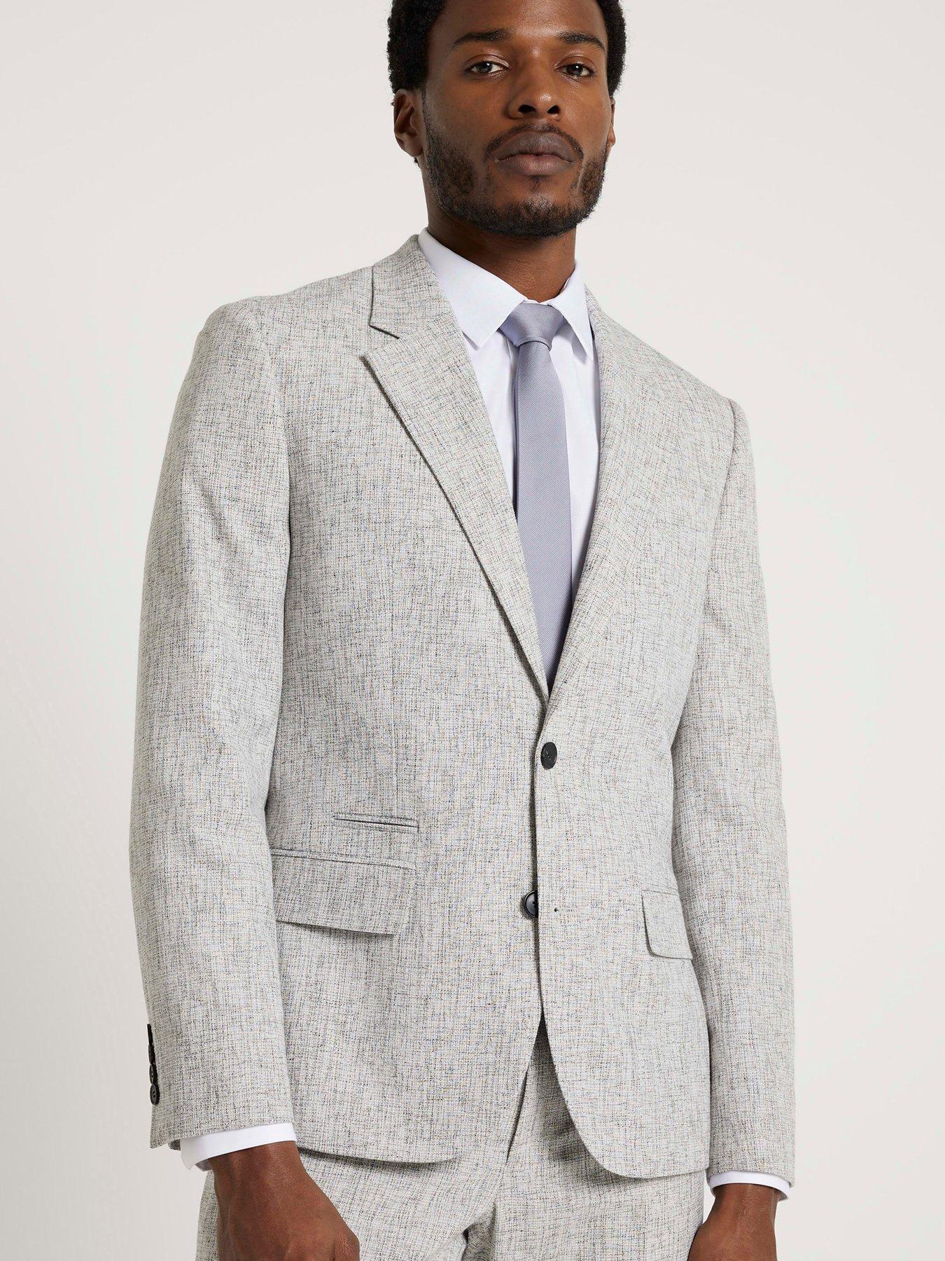 Slim Fit River Island White Tux Dress RIVER ISLAND Mens Slim Fit
