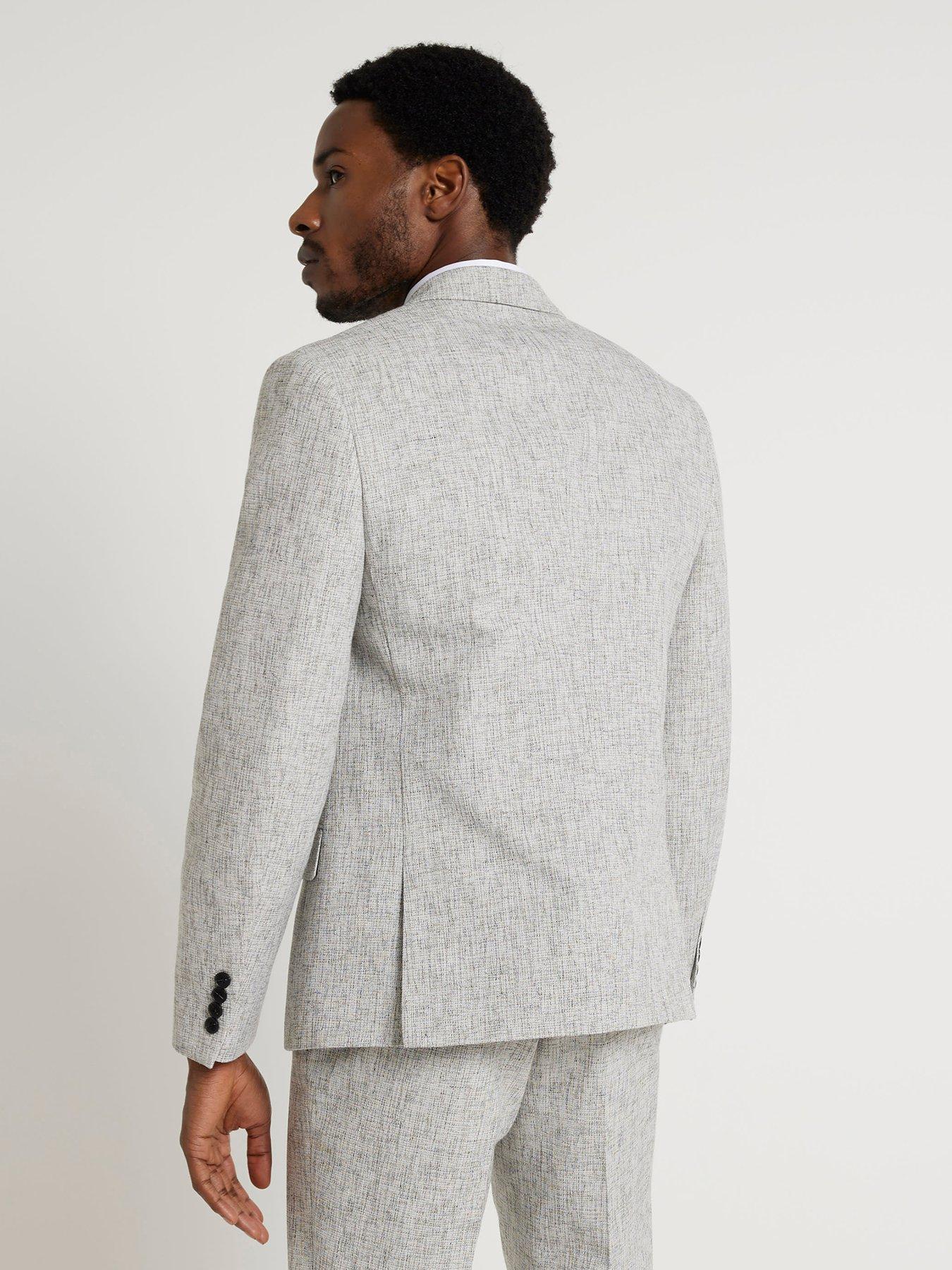 Textured Suit Jacket Grey