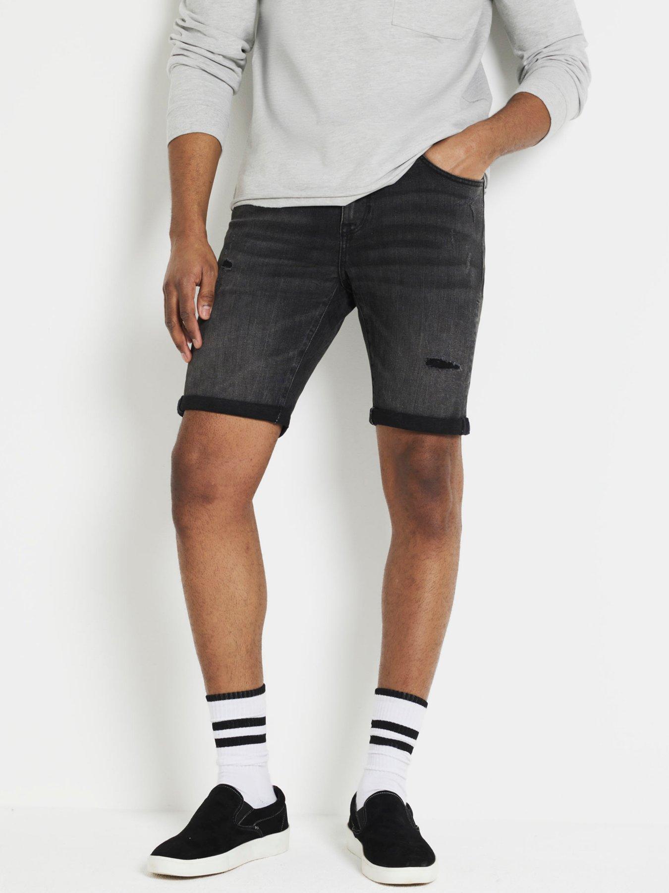 River island mens denim shorts online