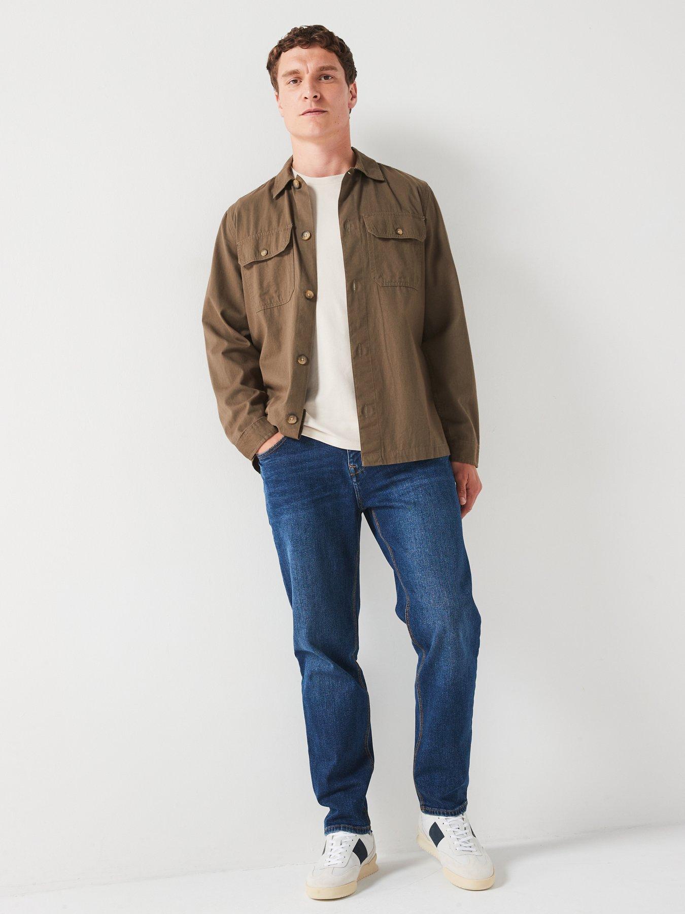 Image 3 of 6 of Very Man Straight Tapered Jean With Stretch - Mid Blue Wash