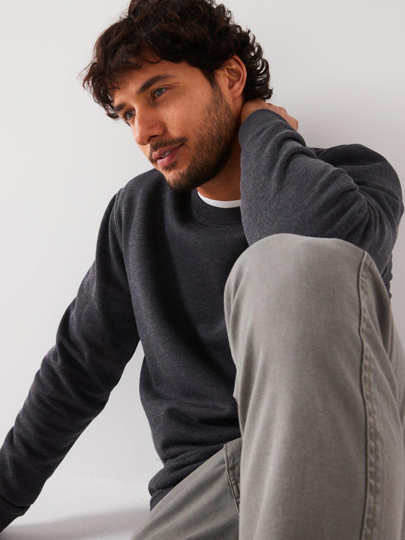 Image 6 of 6 of Very Man Crew Neck Sweatshirt - Charcoal