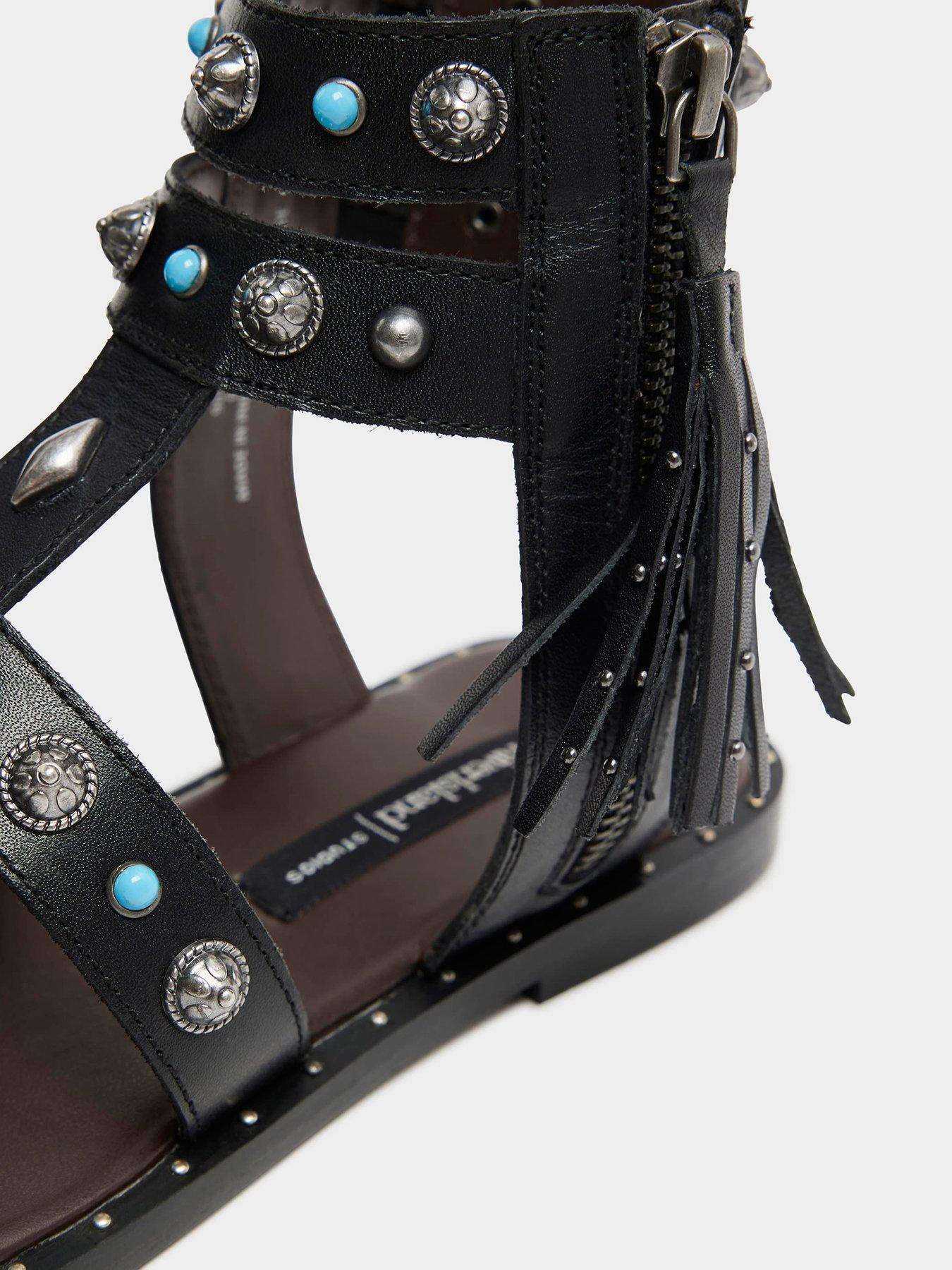 River island black gladiator sandals online