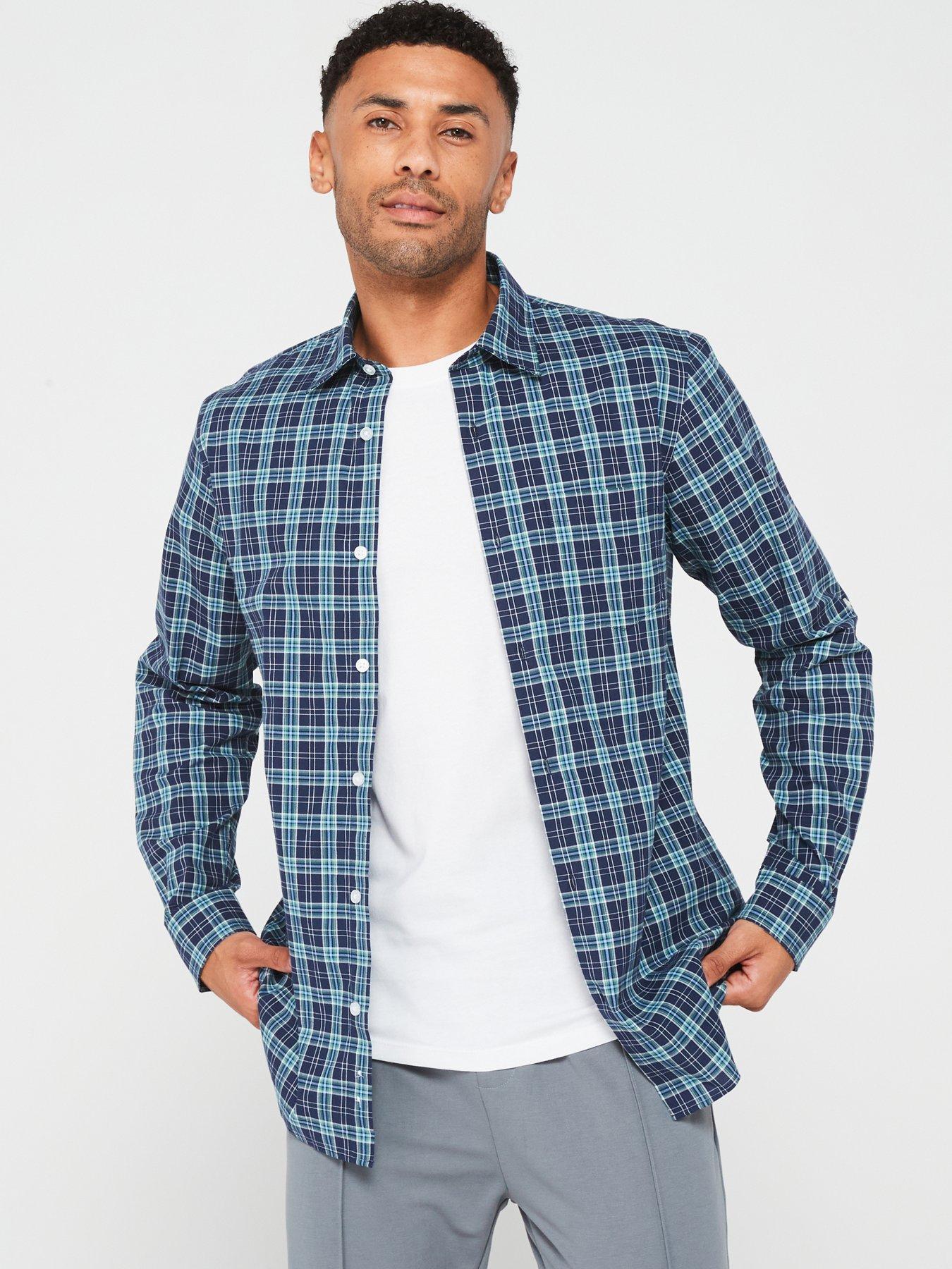 undefined Check Shirt - Navy