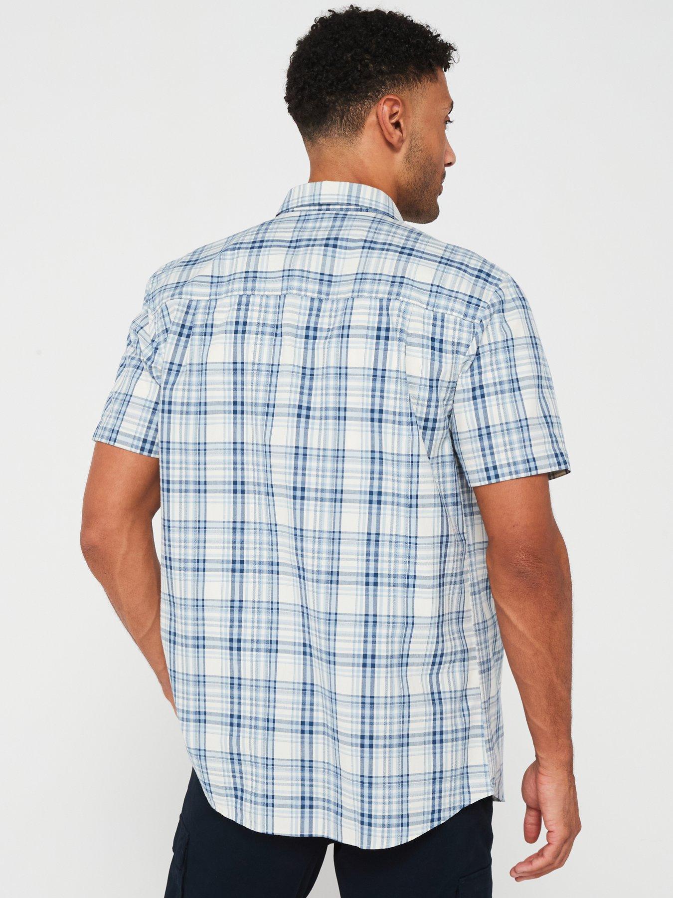 Image 2 of 5 of Very Man Short Sleeve Check Shirt - Blue