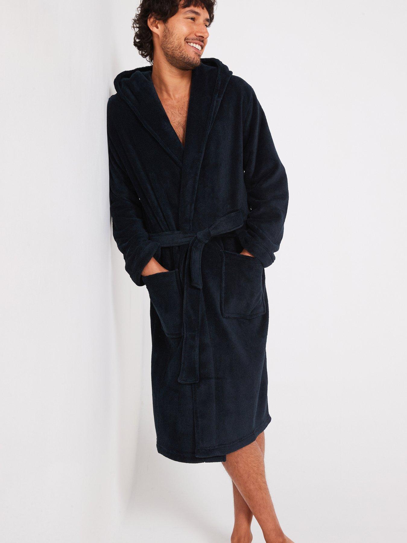 Mens supersoft hooded dressing gown hotsell