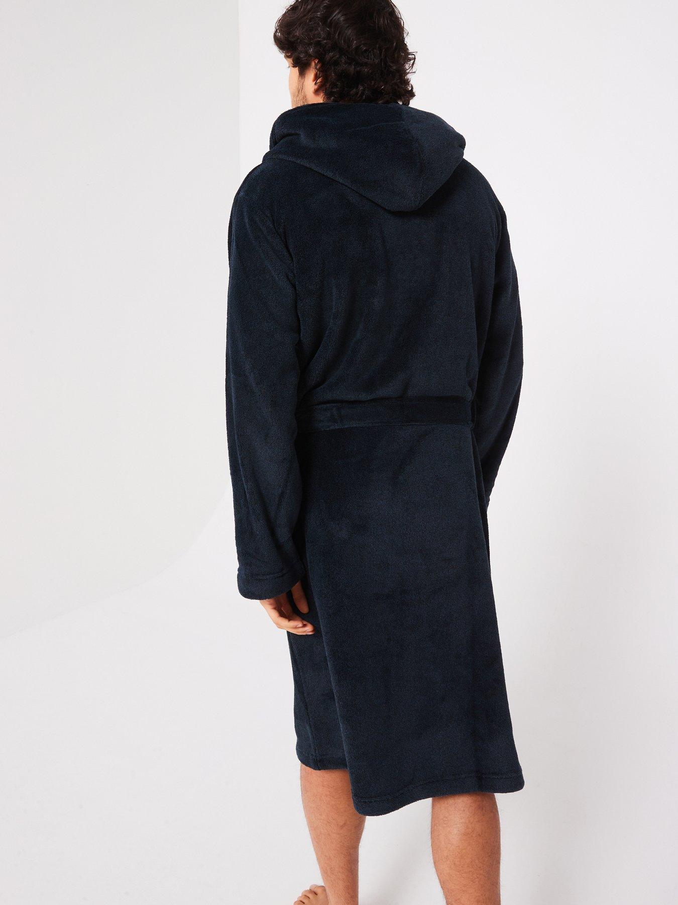 Image 2 of 6 of Very Man Supersoft Hooded&nbsp;Dressing Gown - Navy