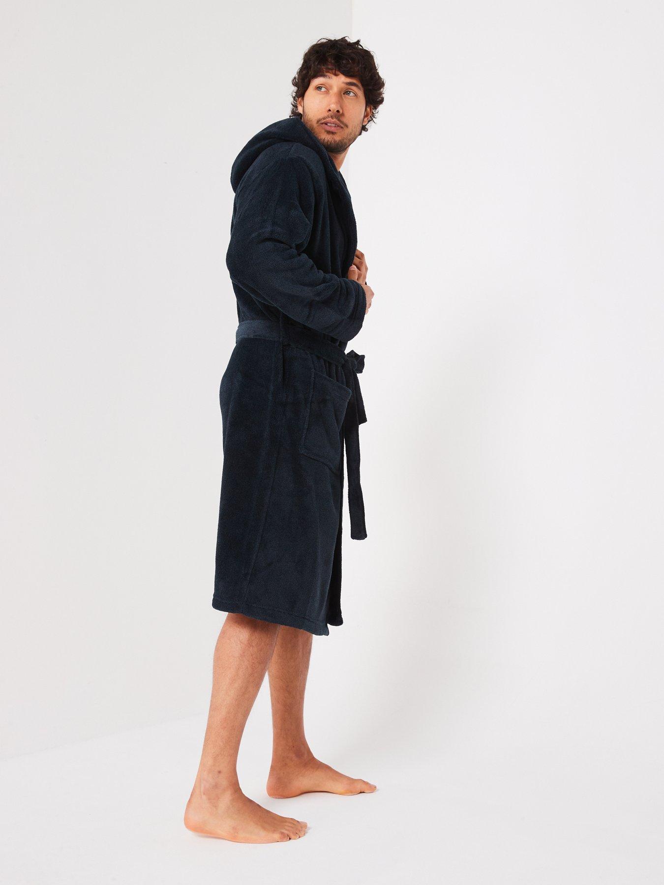Image 5 of 6 of Very Man Supersoft Hooded&nbsp;Dressing Gown - Navy