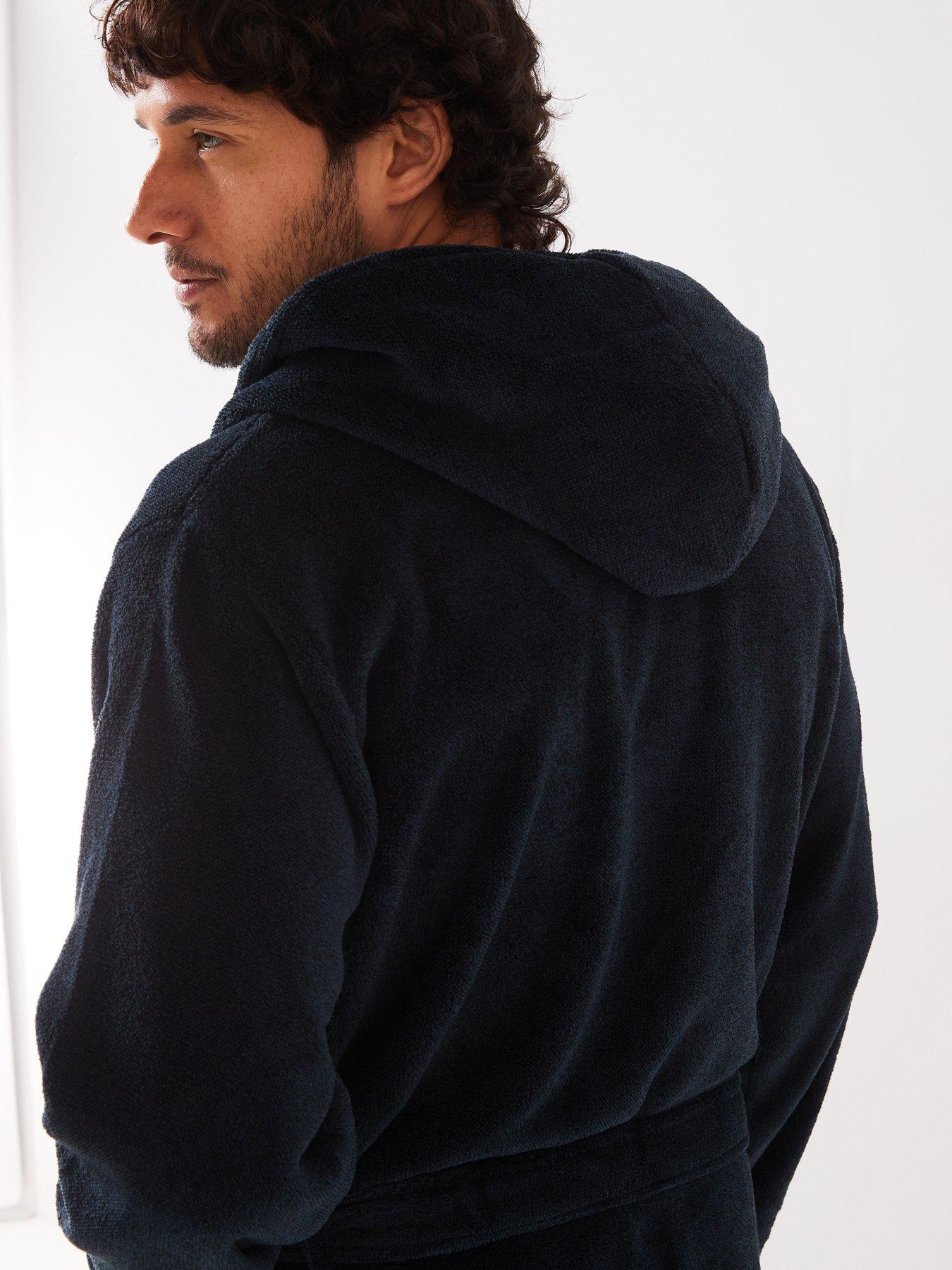 Image 6 of 6 of Very Man Supersoft Hooded&nbsp;Dressing Gown - Navy