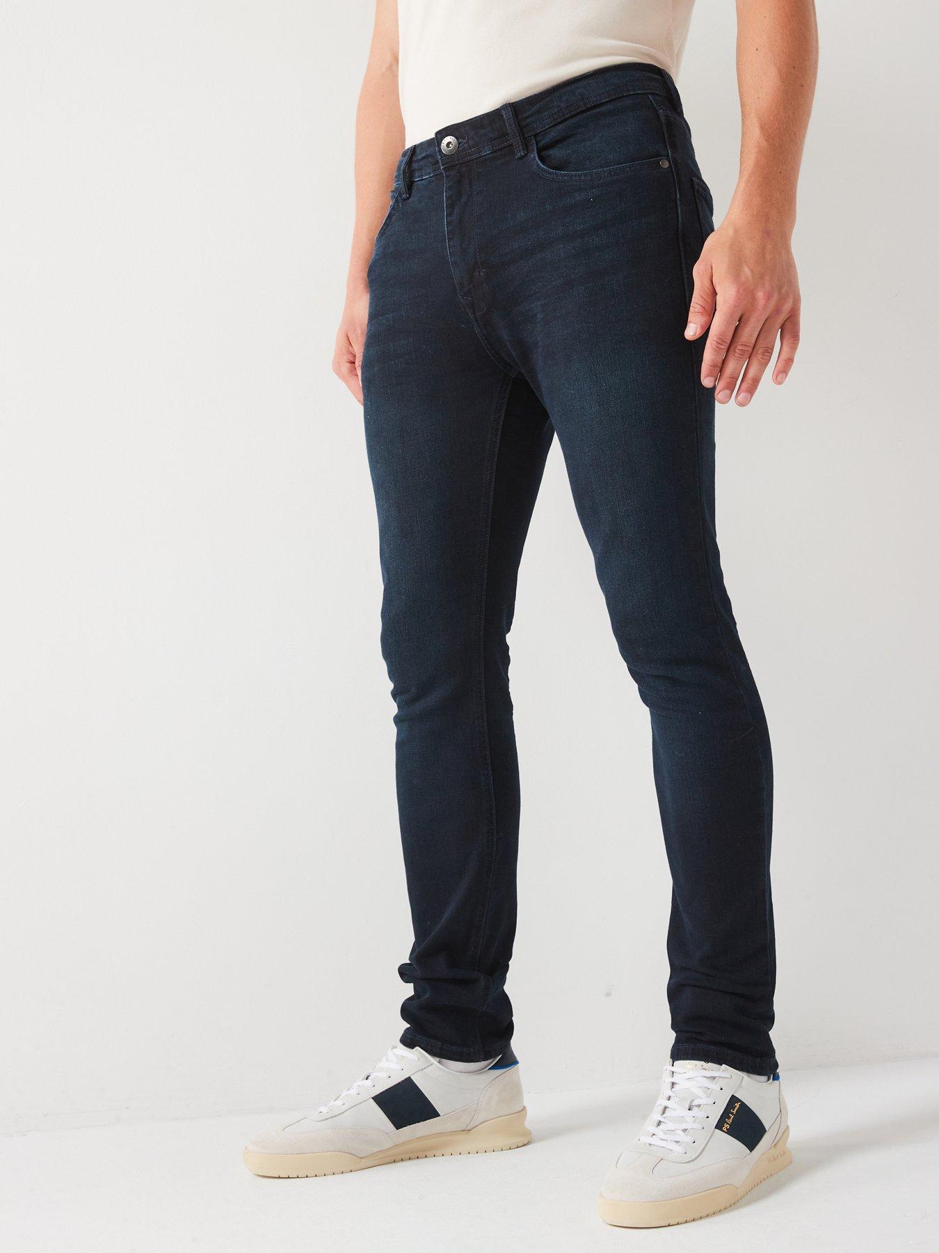 Very Man Skinny Jeans with Stretch Blue Black Very